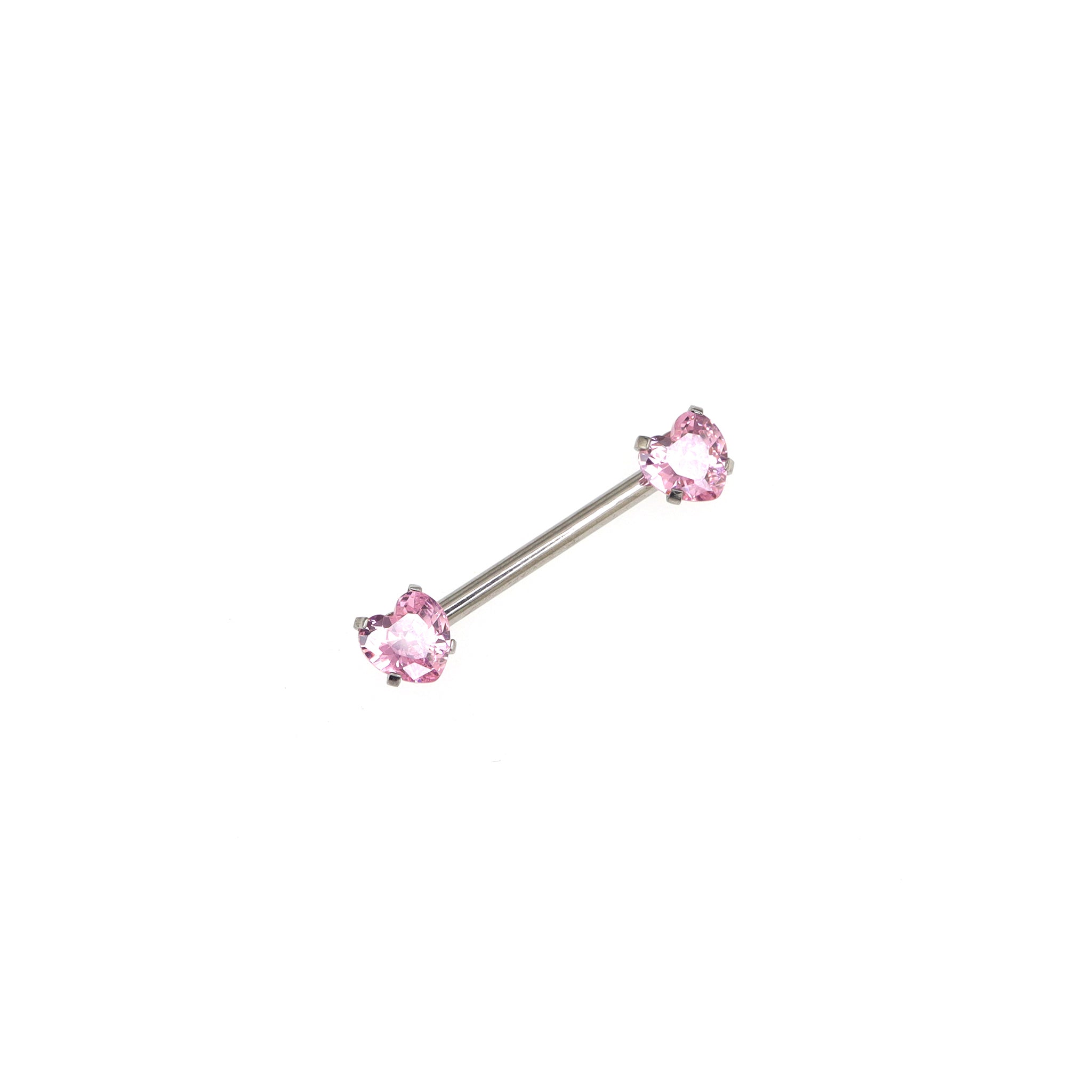 Heart CZ Stainless Steel Nipple Rings