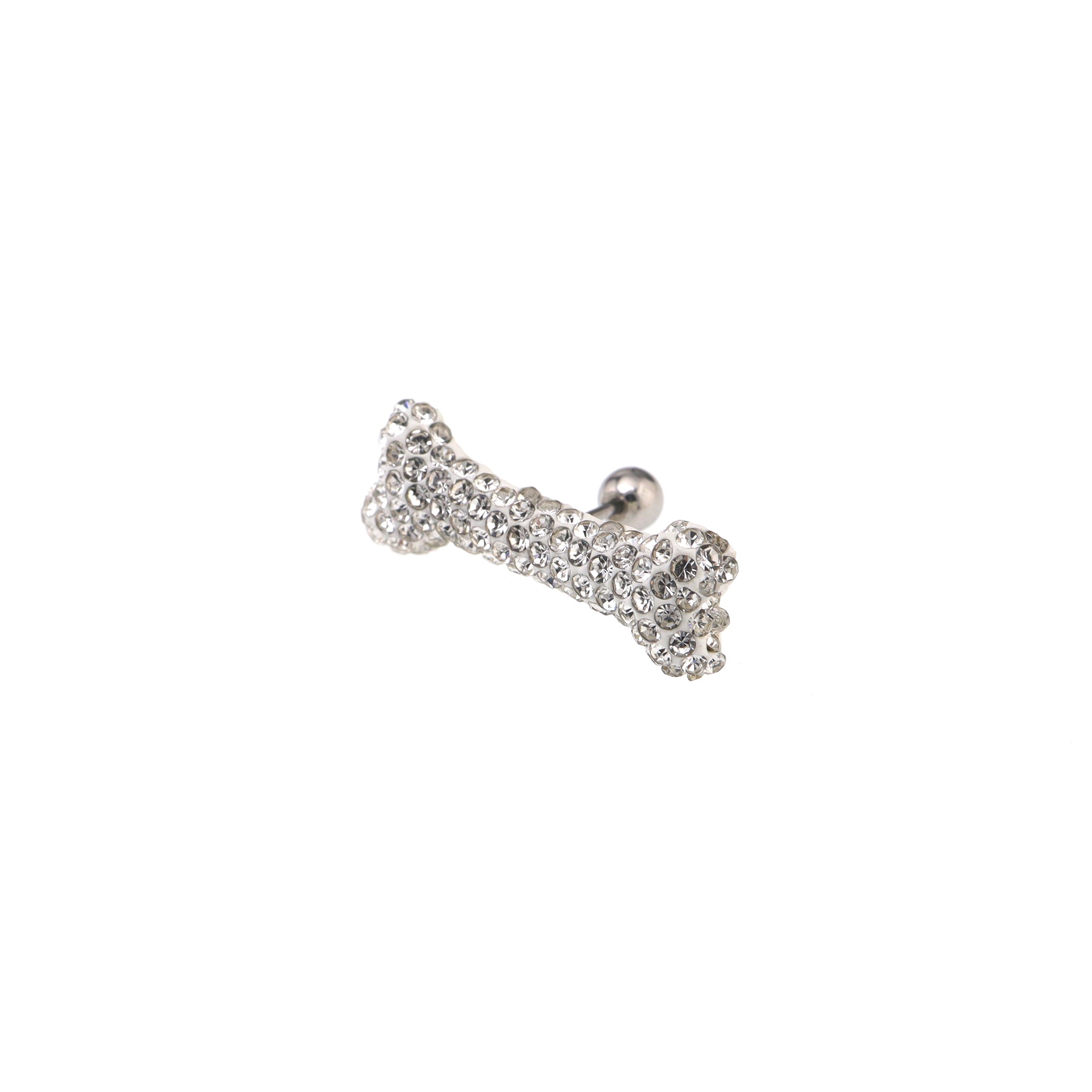 Resin Large Bone Full Crysta Stainless Steel Ear Studs
