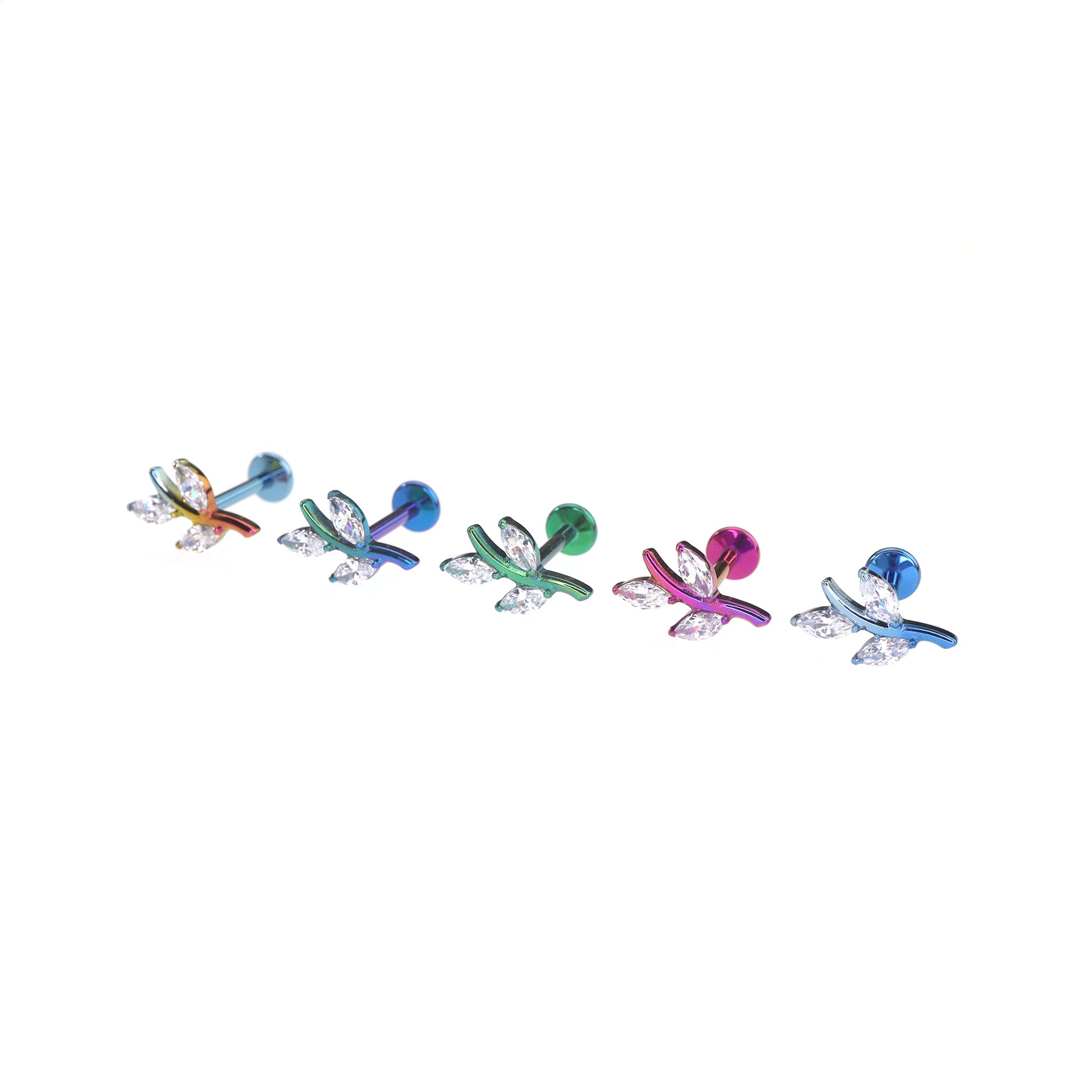 CZ Branch Titanium Ear Studs
