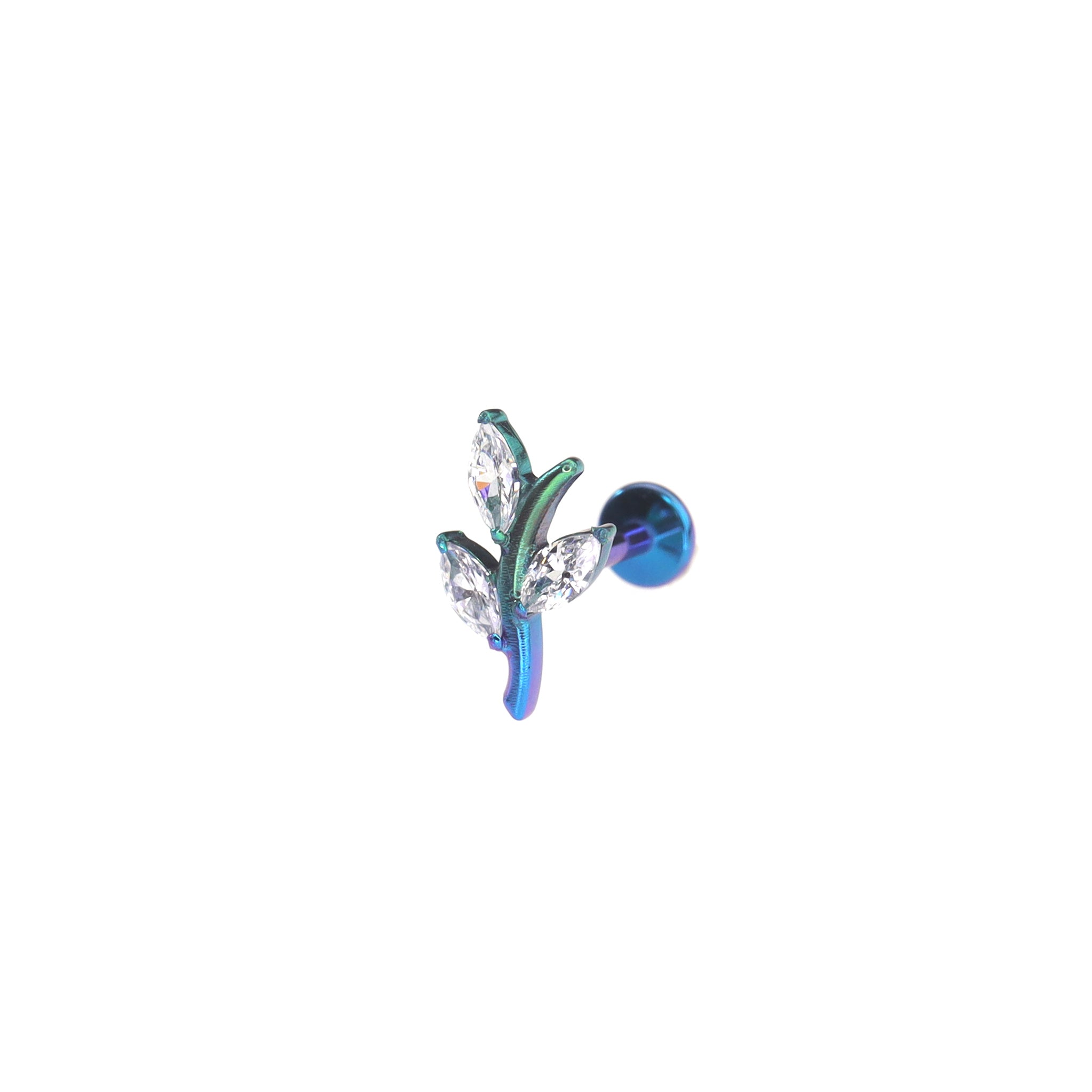 CZ Branch Titanium Ear Studs