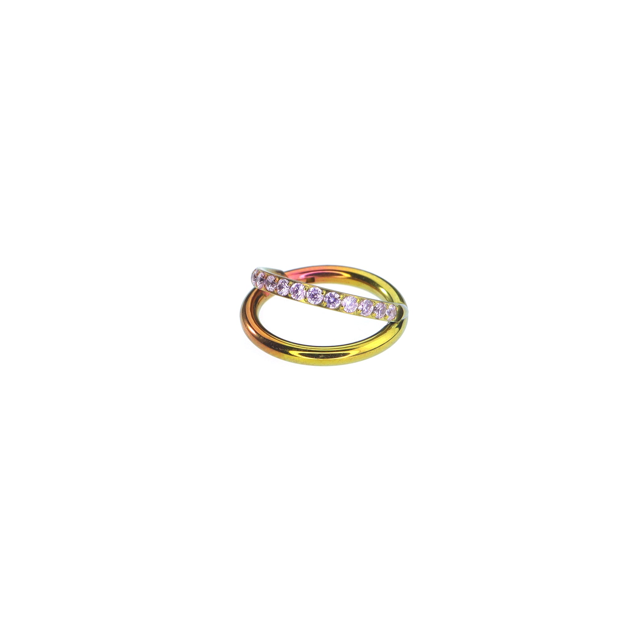 Double Layer CZ Titanium Earrings