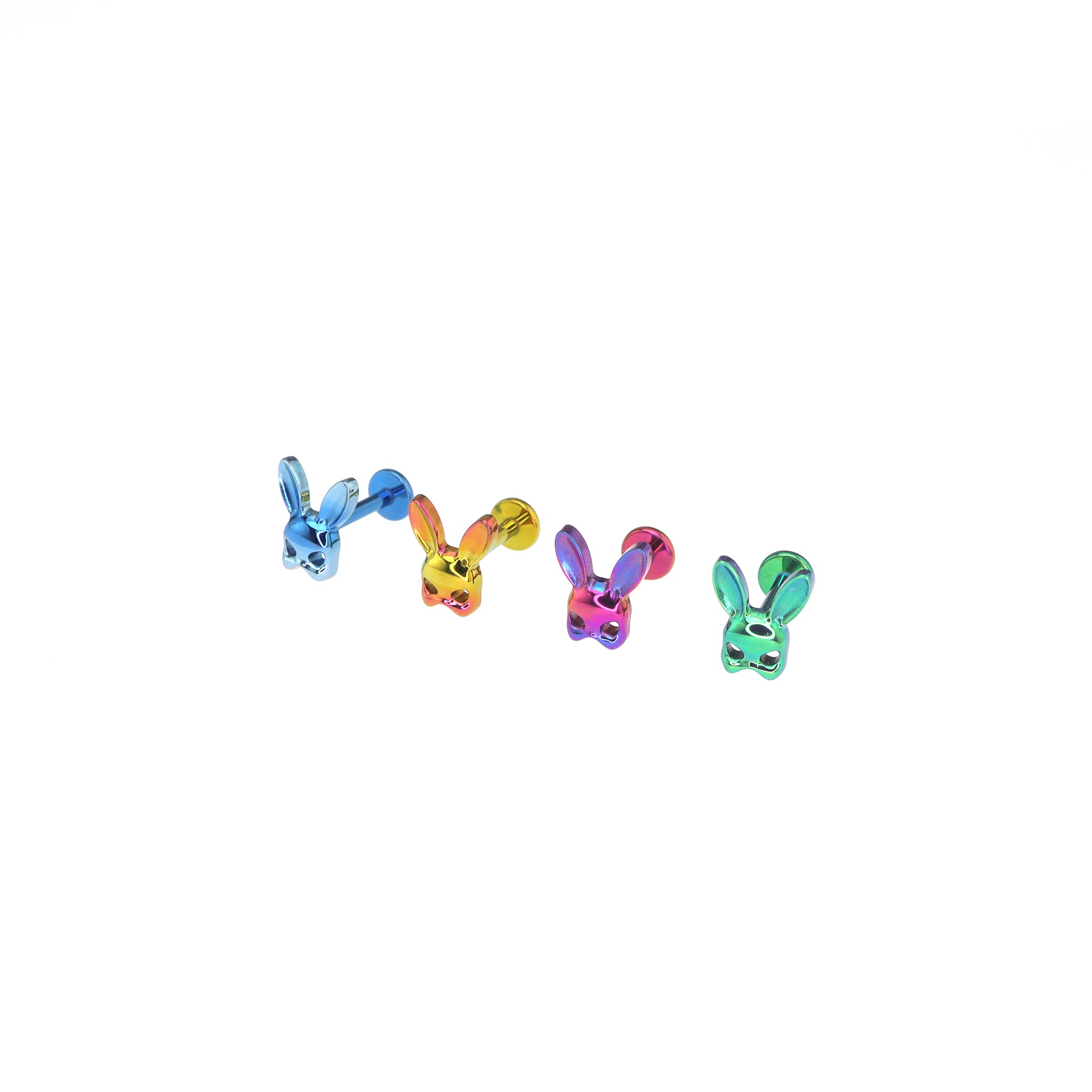 Mask Rabbit Internally Threaded Titanium Ear Studs
