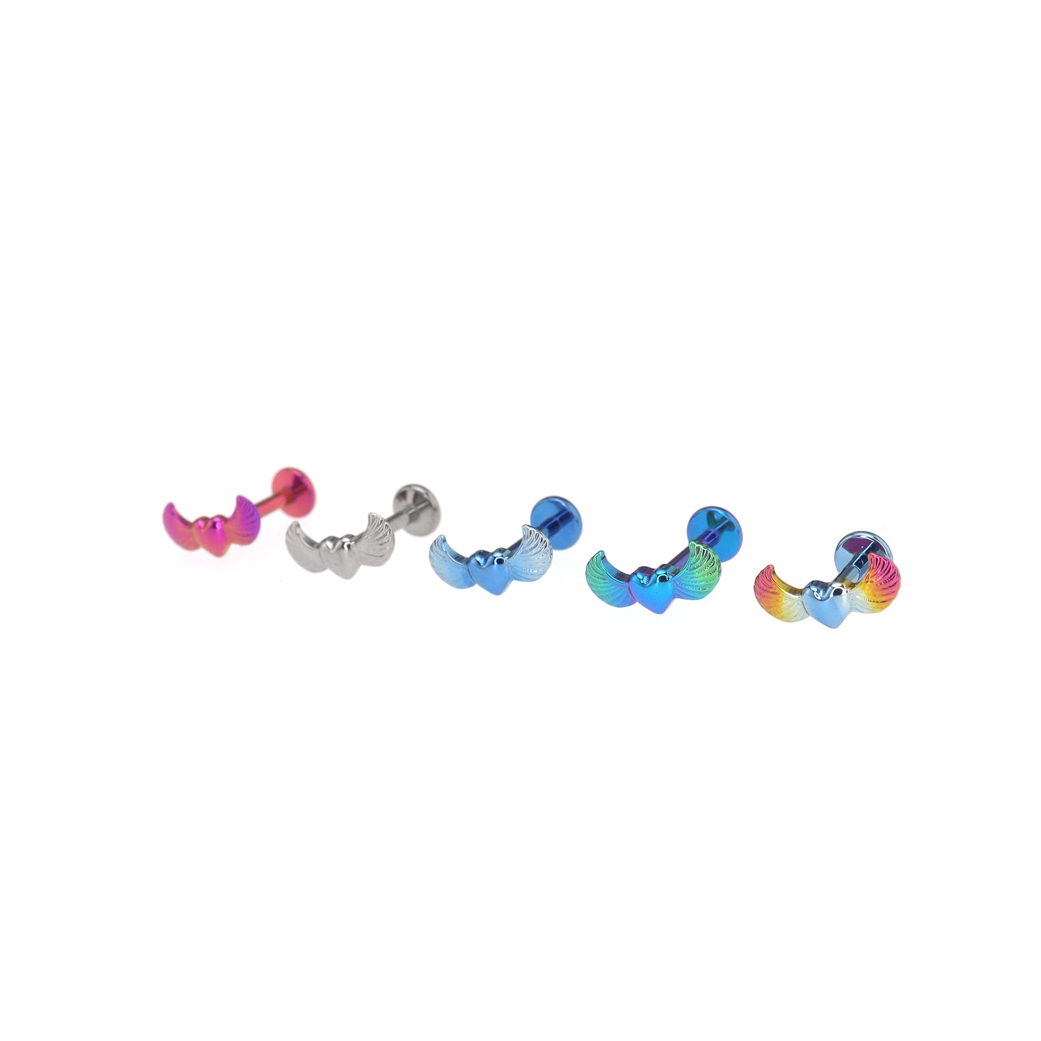 Heart Wing Cherub Titanium Ear Studs