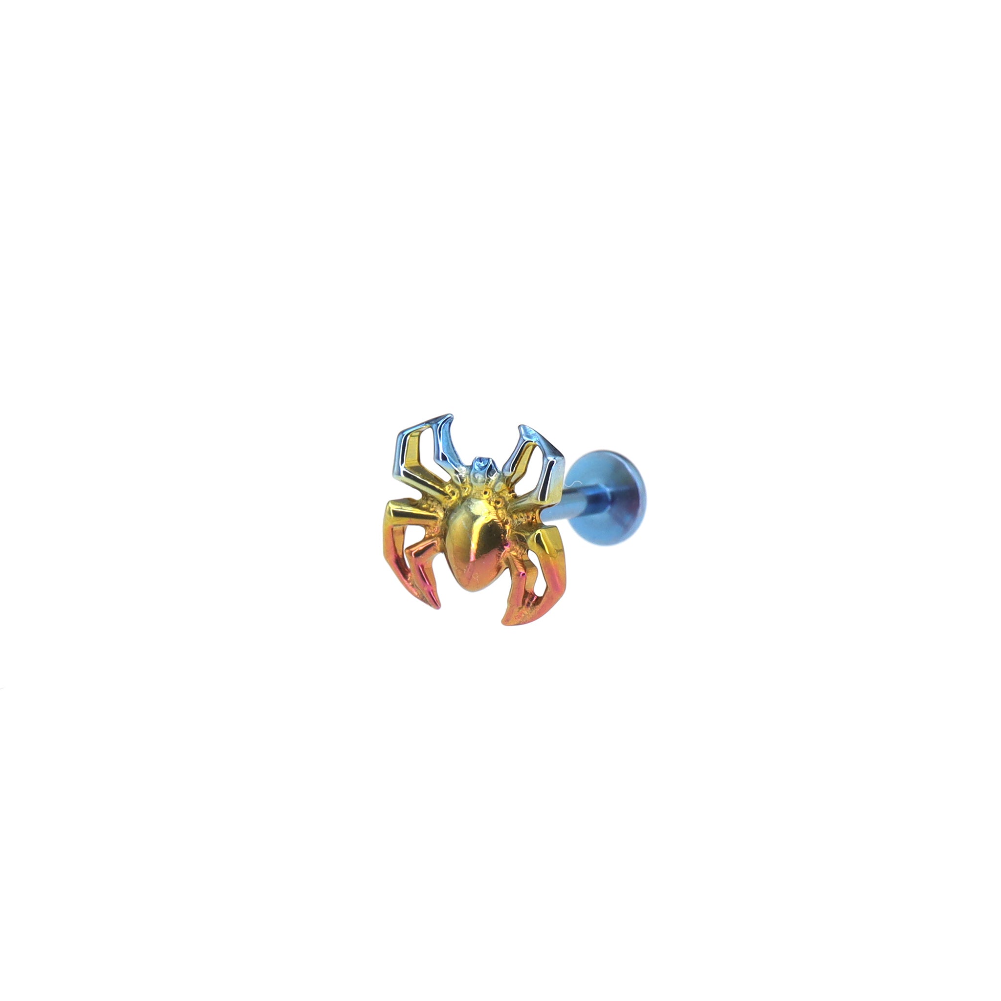 3D Engraved Spider Titanium Ear Studs