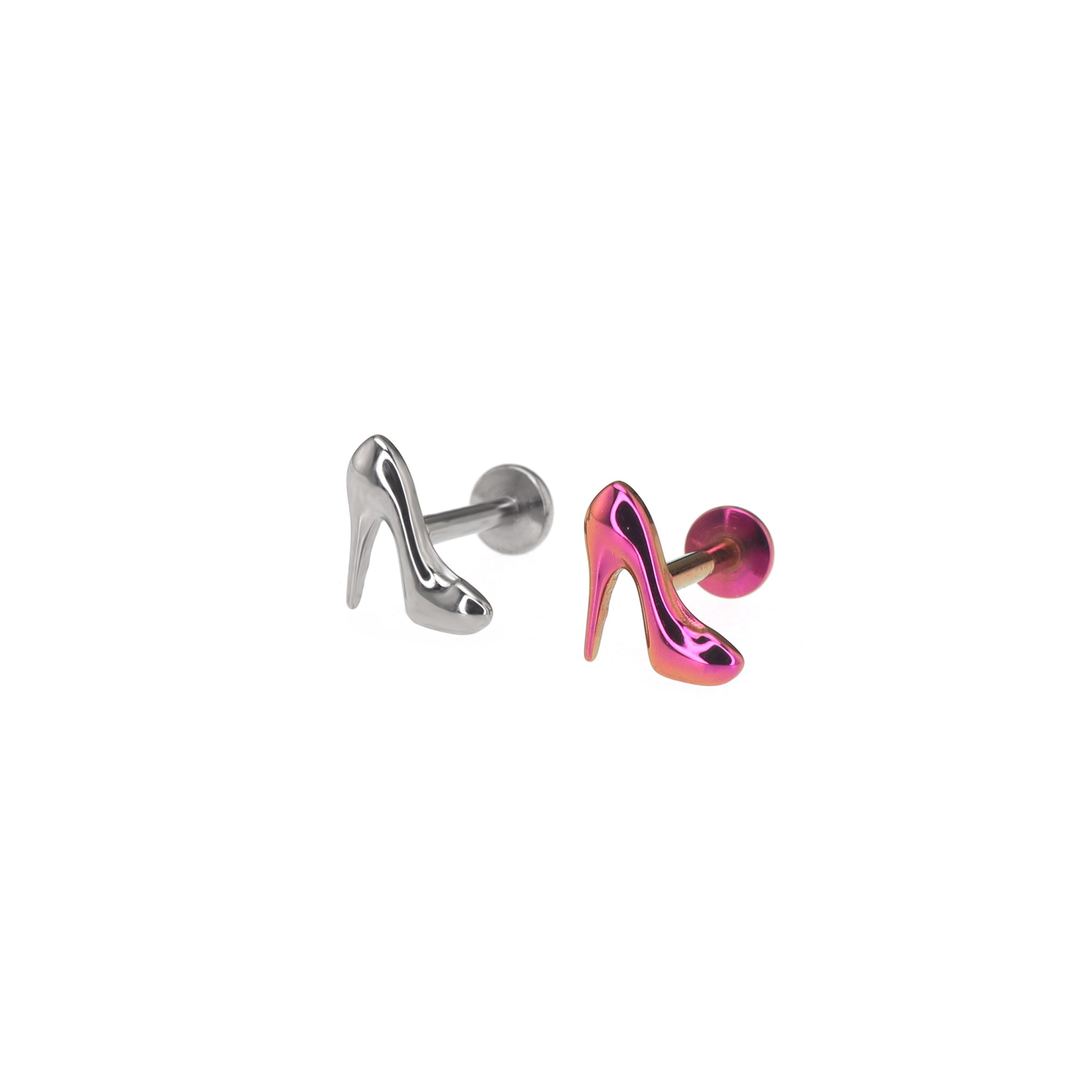 High Heel Internally Threaded Titanium Ear Studs