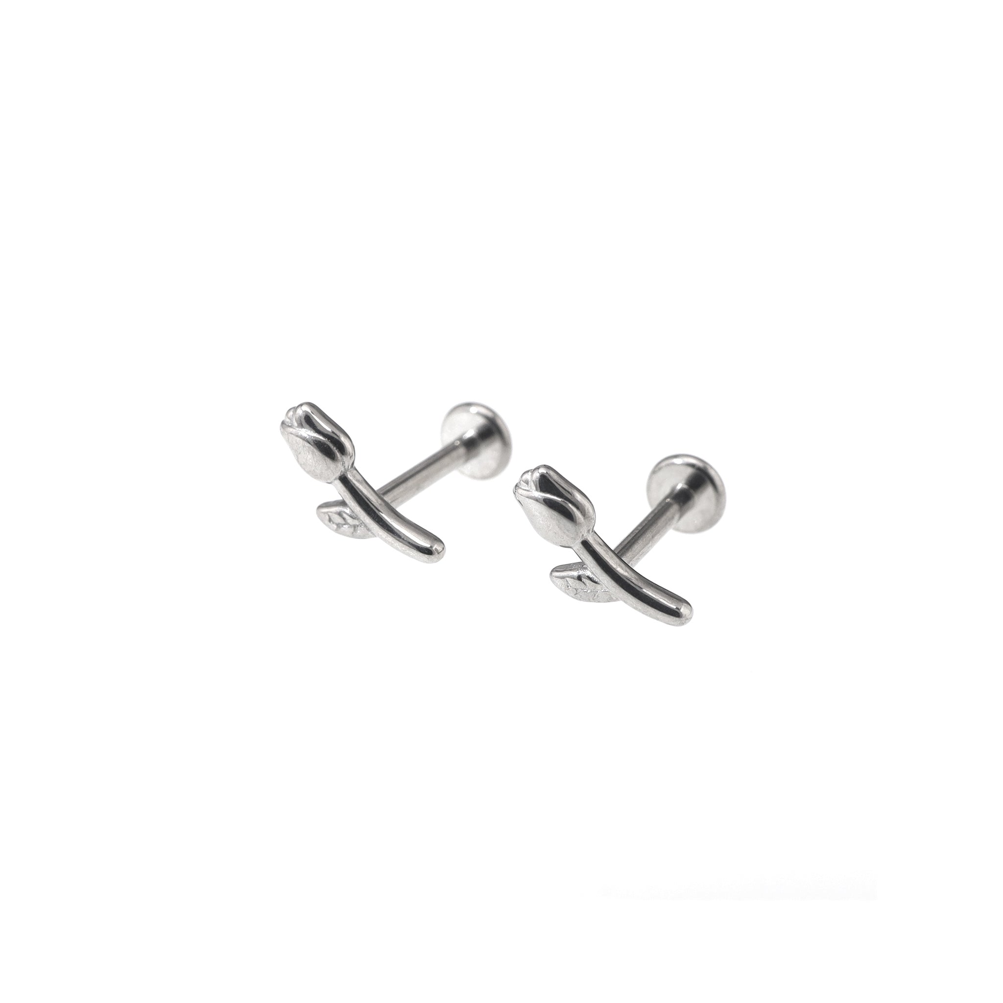 Tulip Internally Threaded Stainless Steel Ear Studs