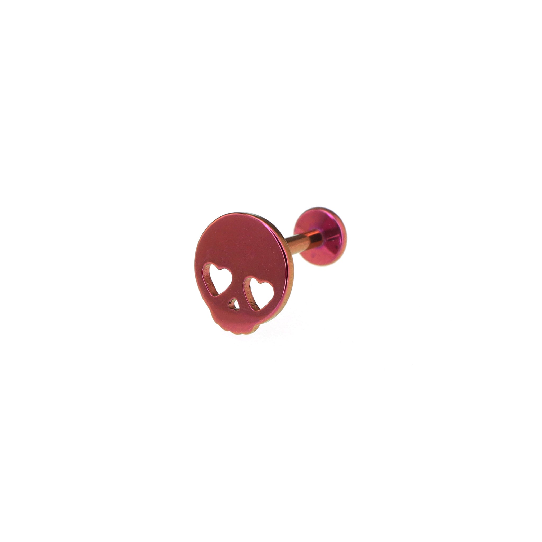 Cute Heart-Eye Skull Titanium Ear Studs