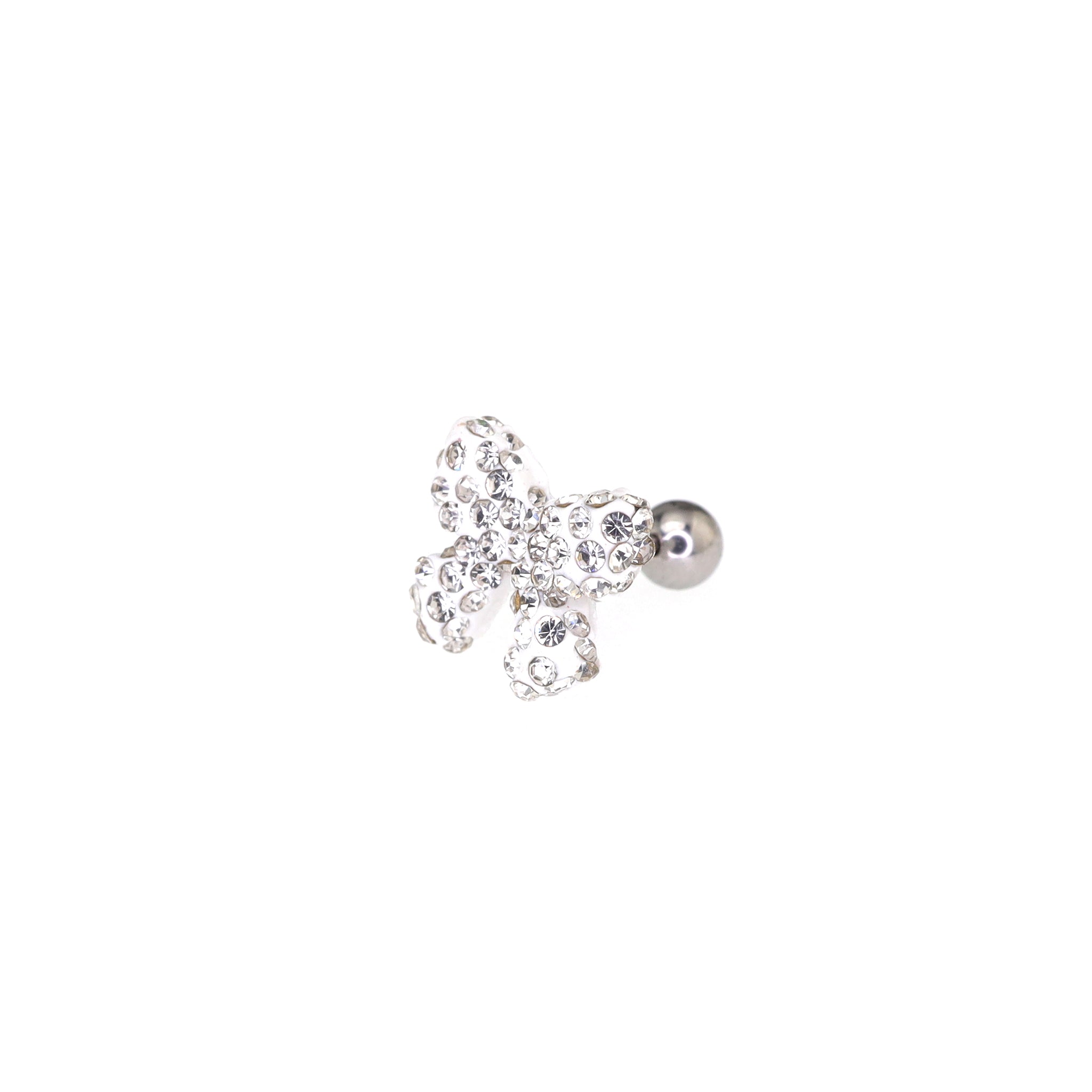 Full CZ Bow Ear Stud