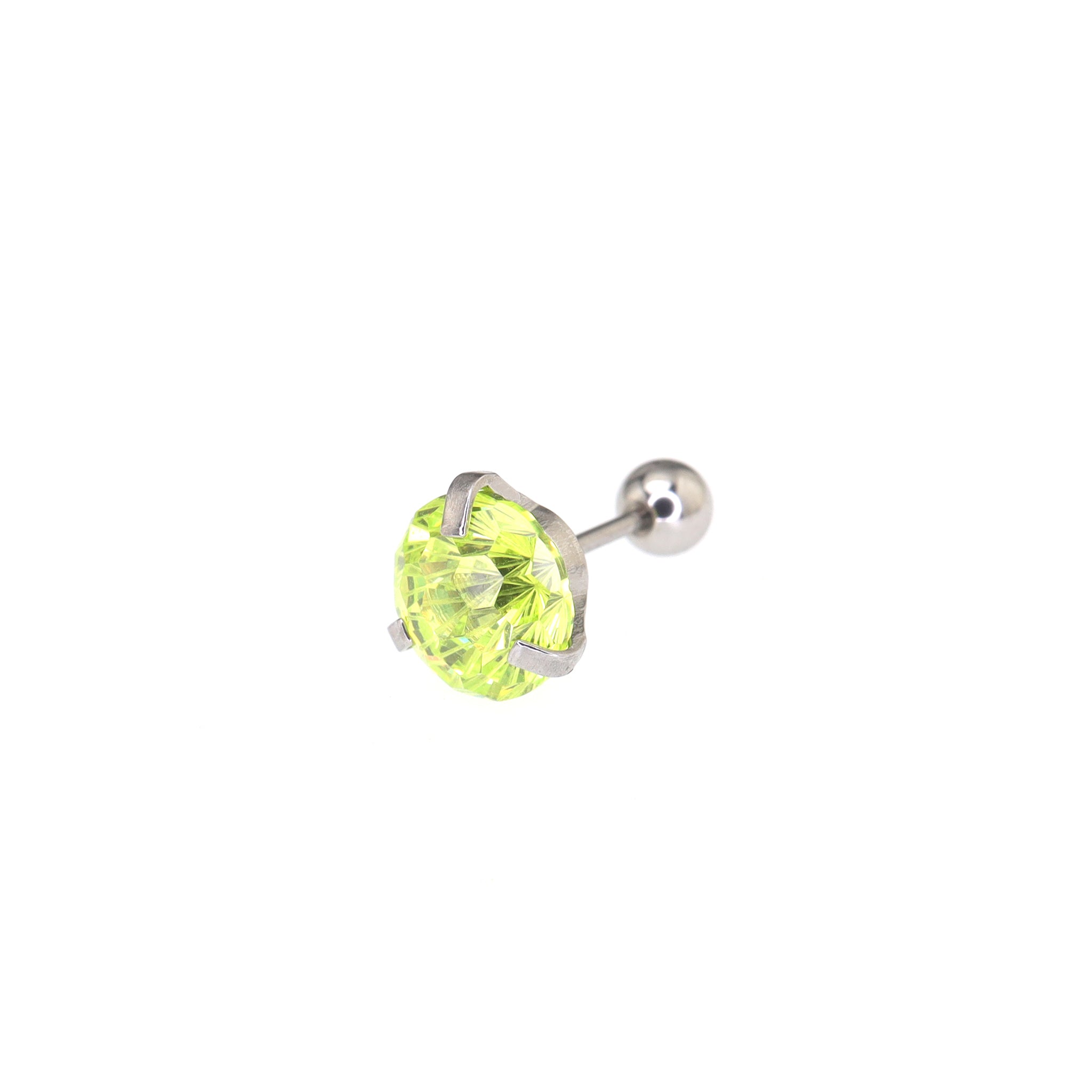 8mm Externally Threaded Firework-Cut CZ stainless steel Ear Studs