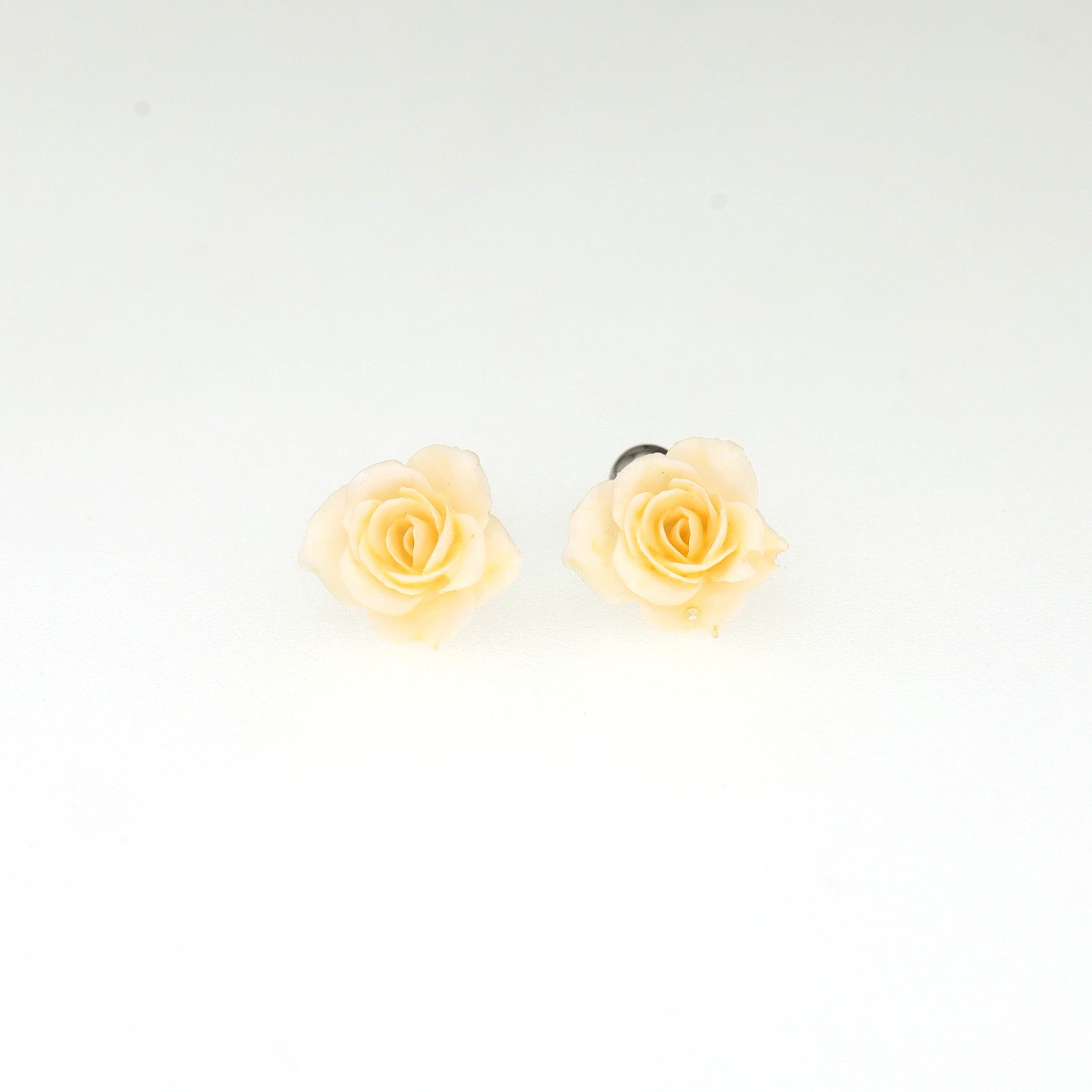 PAIR OF Yellow Rose Titanium Ear Studs ph1