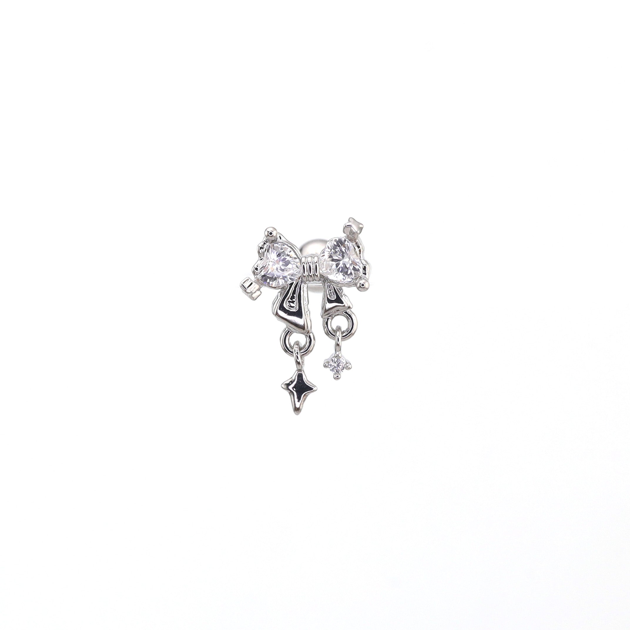 20G Thin Bow Dangle Ear Studs ph1