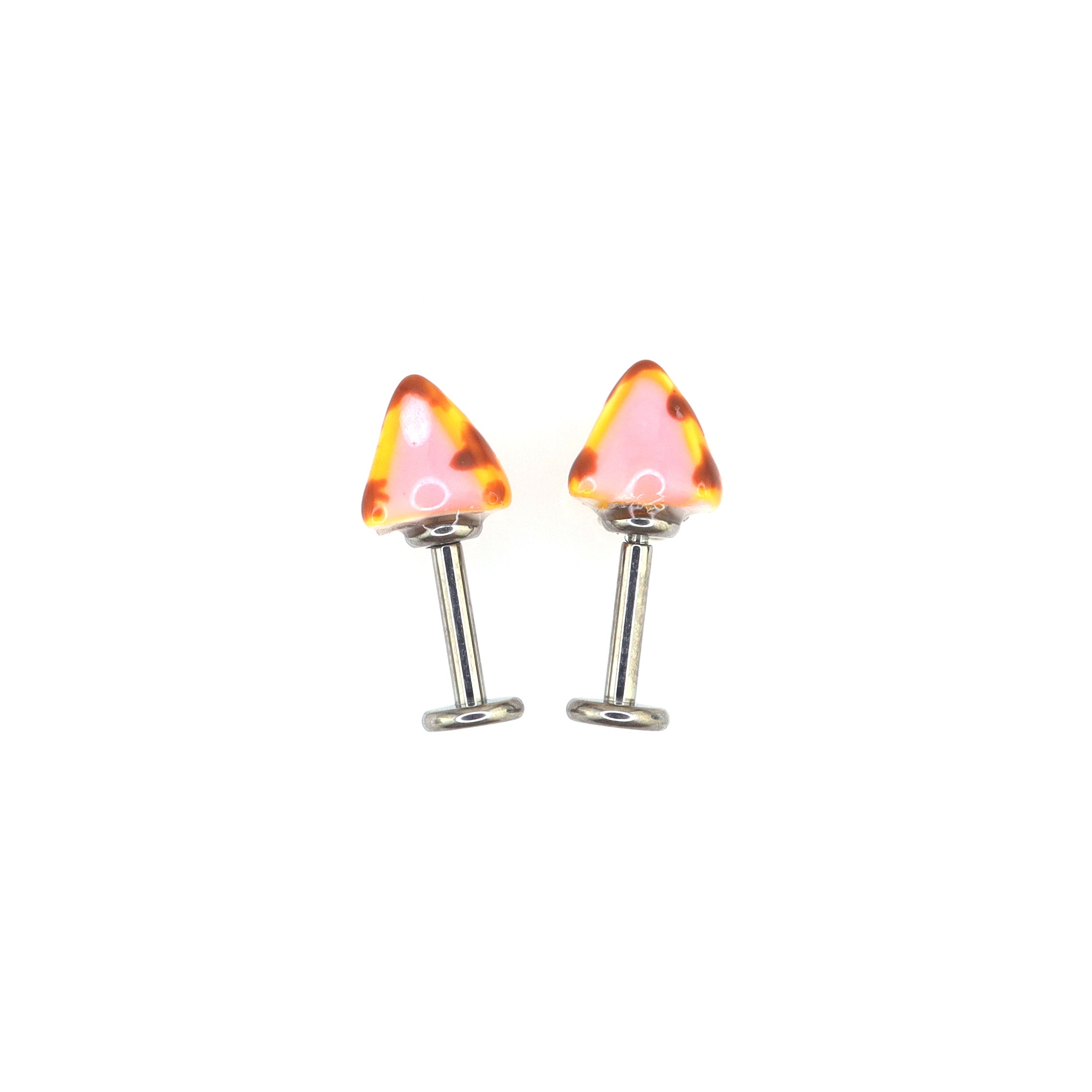 Hand-Painted Cute Cat Ear Titanium Helix Studs ph1