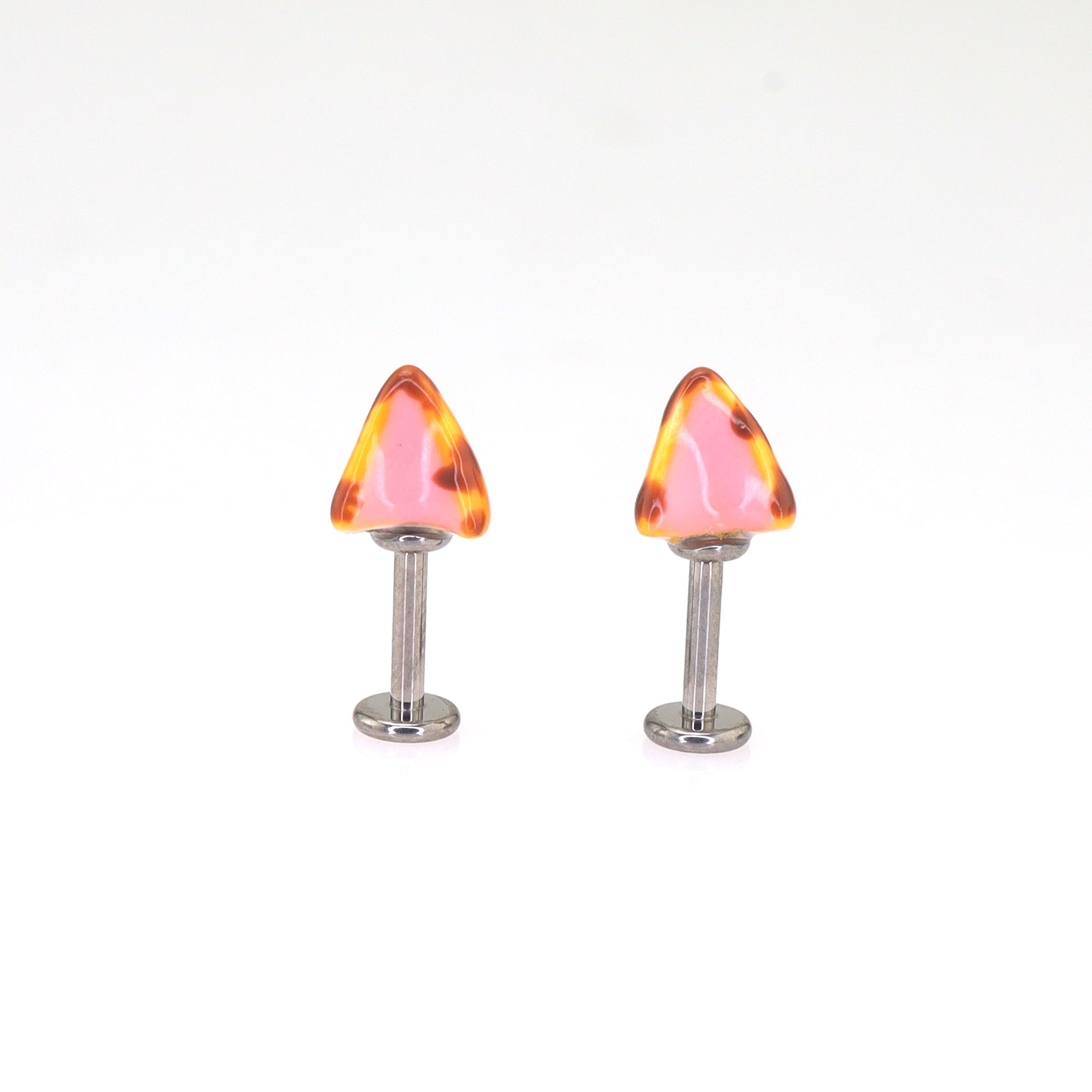 Hand-Painted Cute Cat Ear Titanium Helix Studs ph1