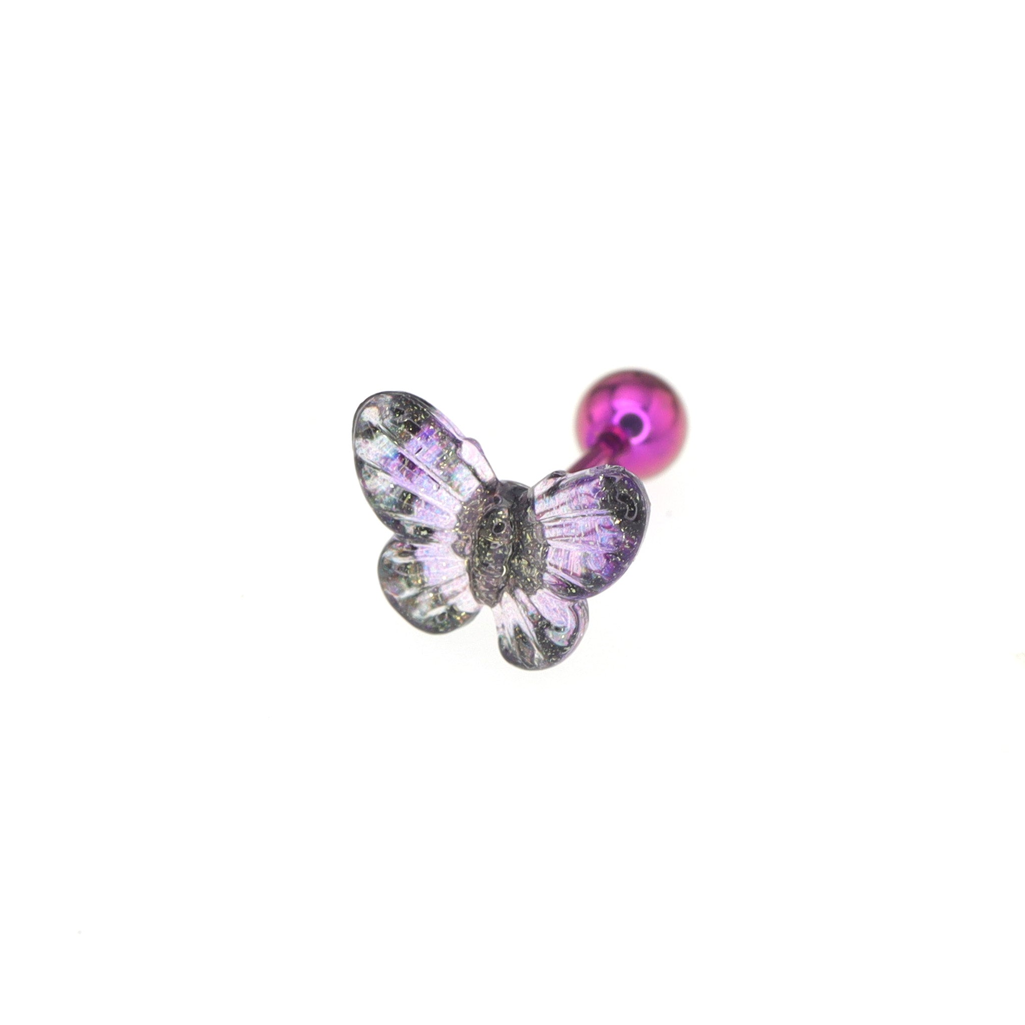 Translucent Gradient Butterfly Titanium Ear Studs ph1