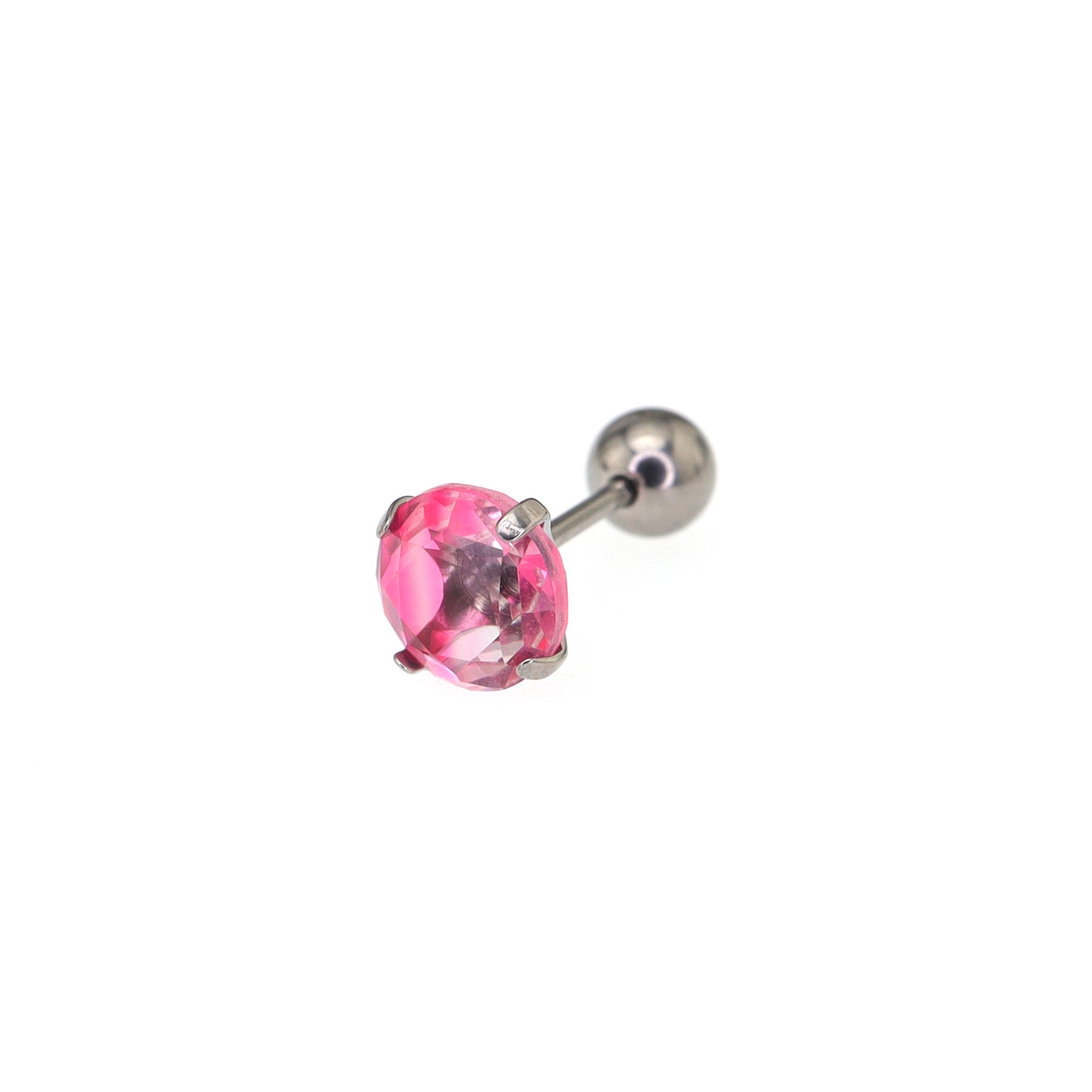 Round Gradient Tourmaline CZ Titanium Ear Studs ph1