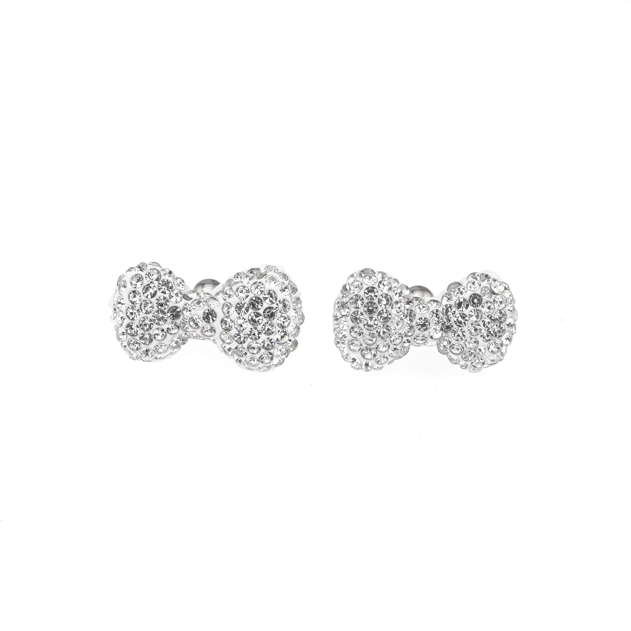 High-Shine Full CZ Bow stainless steel Ear Studs ph1