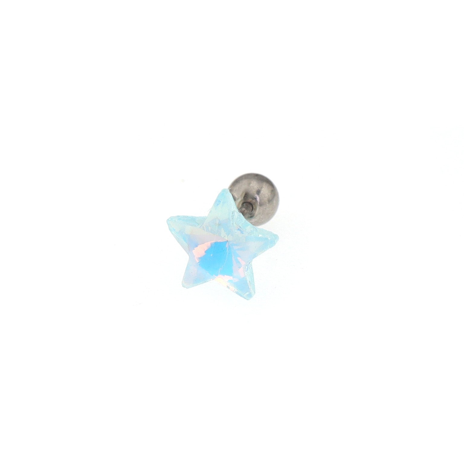Colorful Opal Pentagram stainless steel Ear Studs ph1