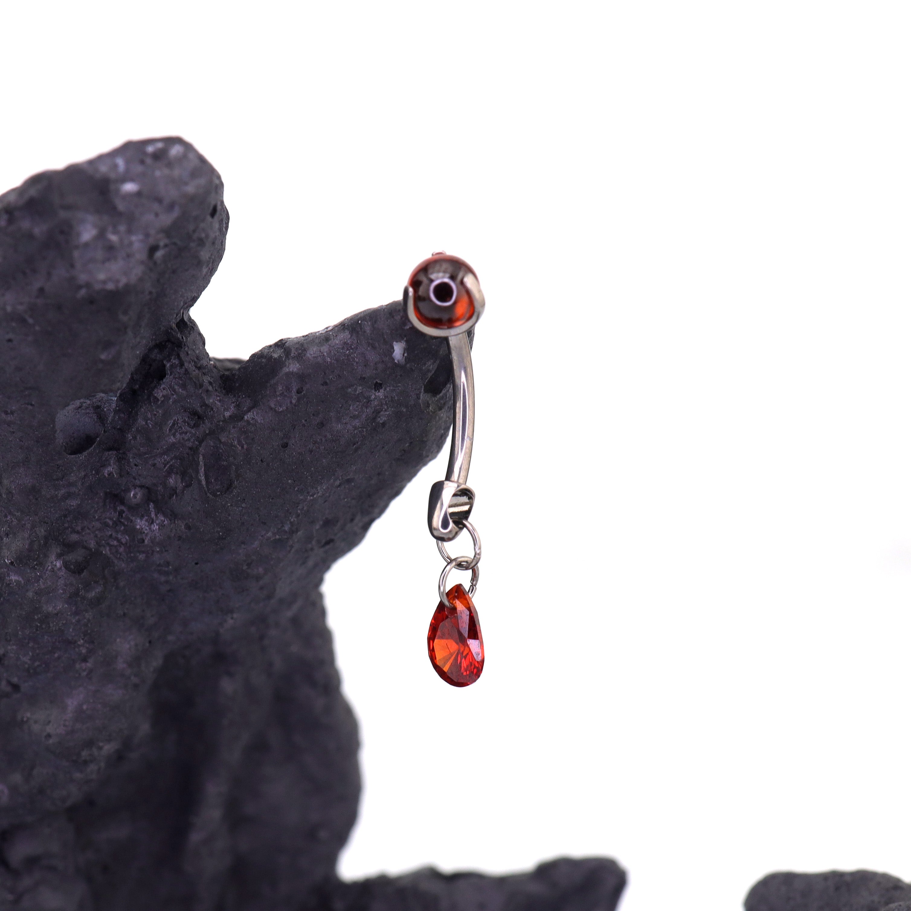Gothic Red Teardrop Pendant Titanium Cartilage Studs ph1