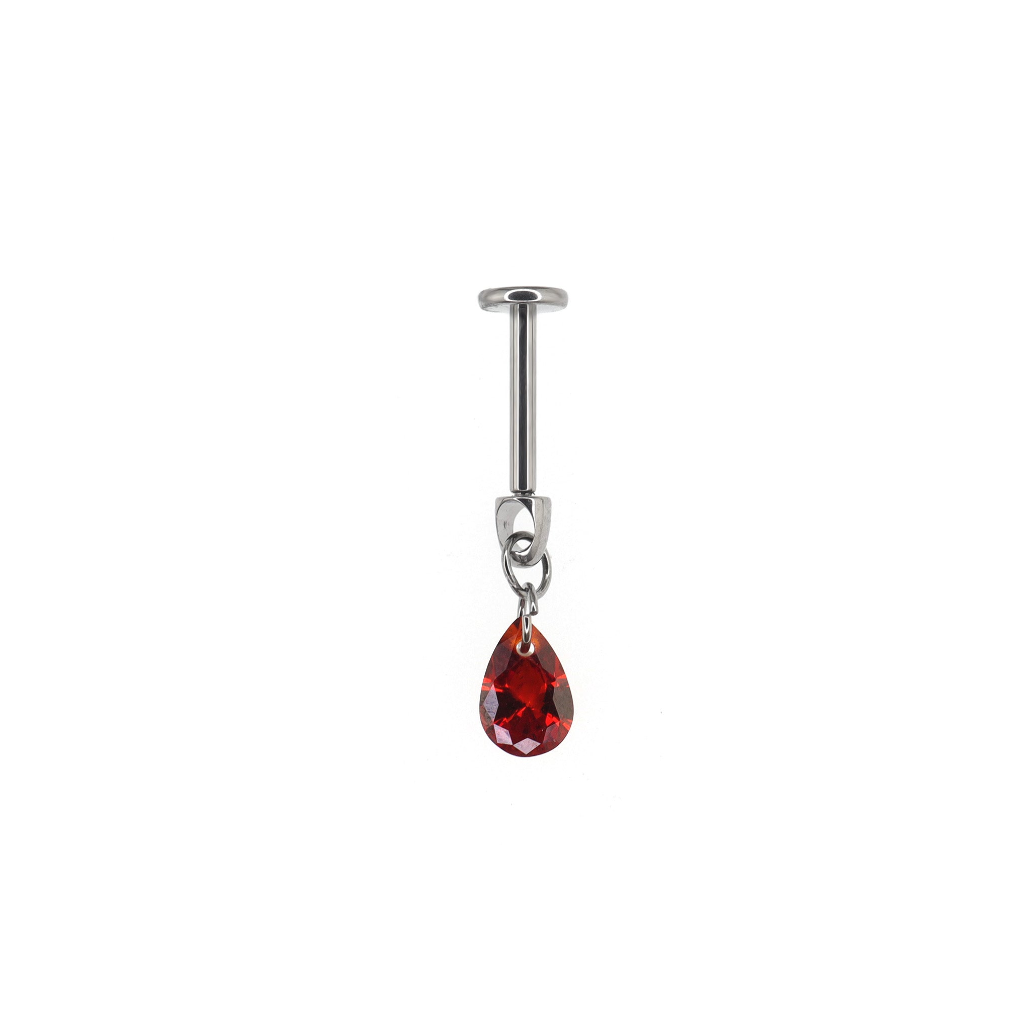 Gothic Red Teardrop Pendant Titanium Labret Studs ph1