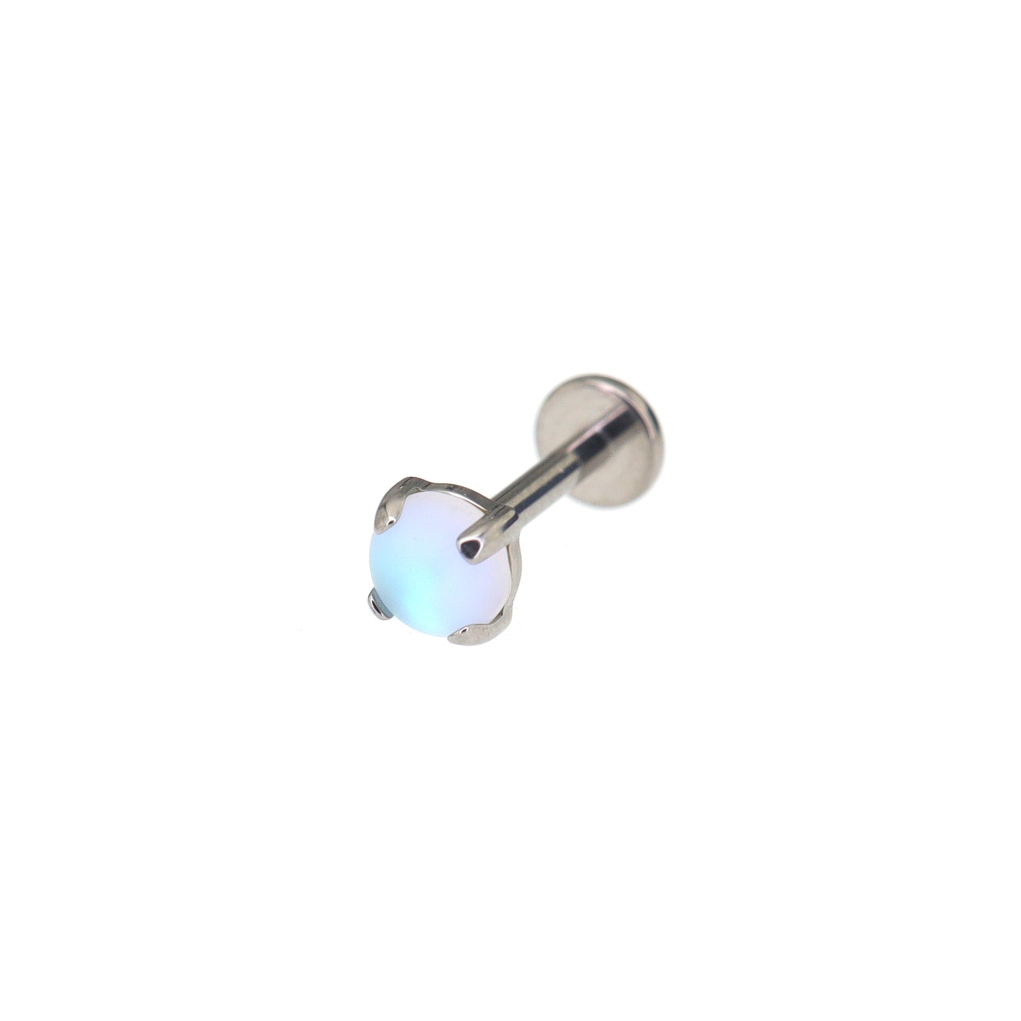 Satin Round Moonstone Internally Threaded Titanium Threaded Studs pg