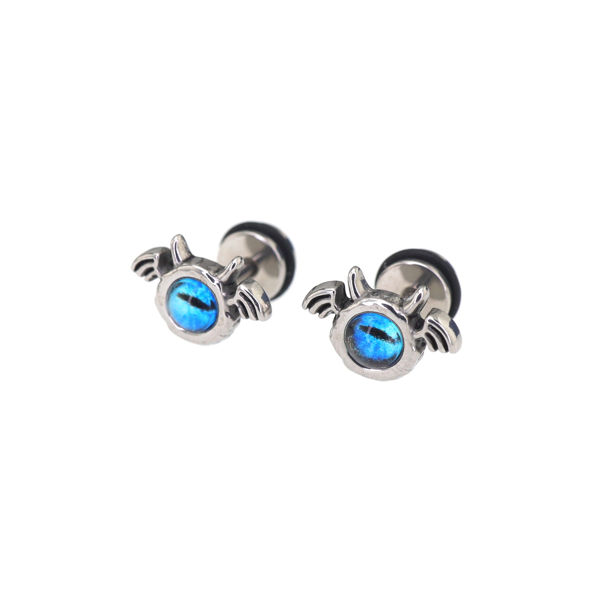 Blue Eye Pupil Wing Demon tainless steel Ear Studs ph1