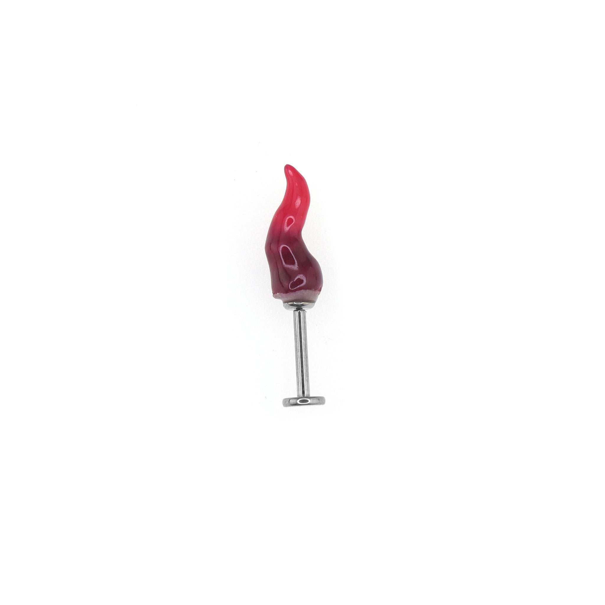 Black & Red Satan Titanium Helix Studs ph1