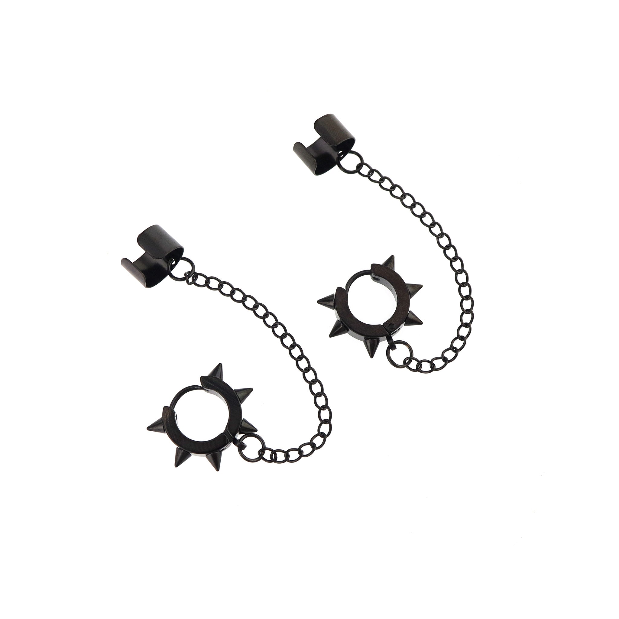 Six-Spike Chain stainless steel Ear Climbers ph1