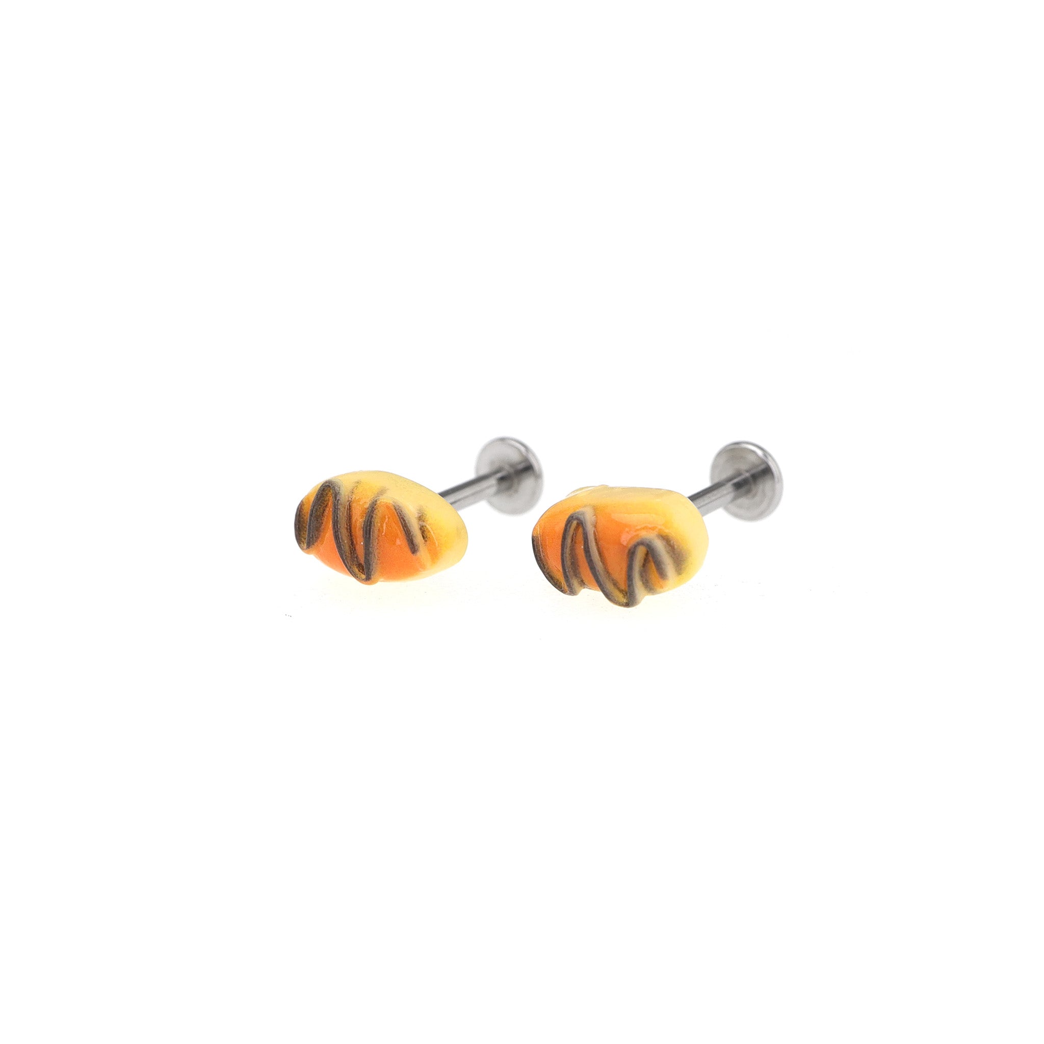Chocolate Croissant stainless steel Ear Studs ph1