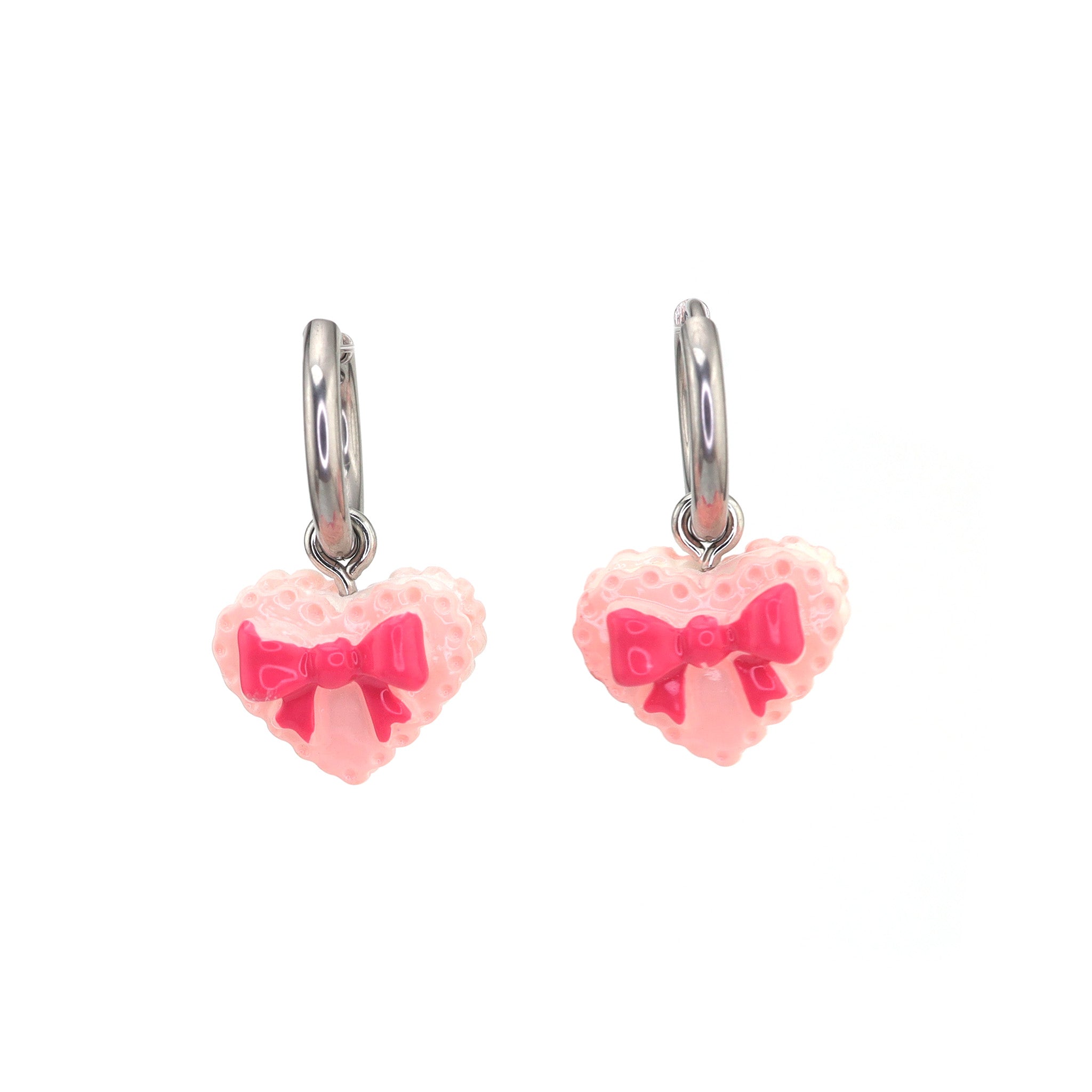 Cute Heart Cake stainless steel Earrings ph1