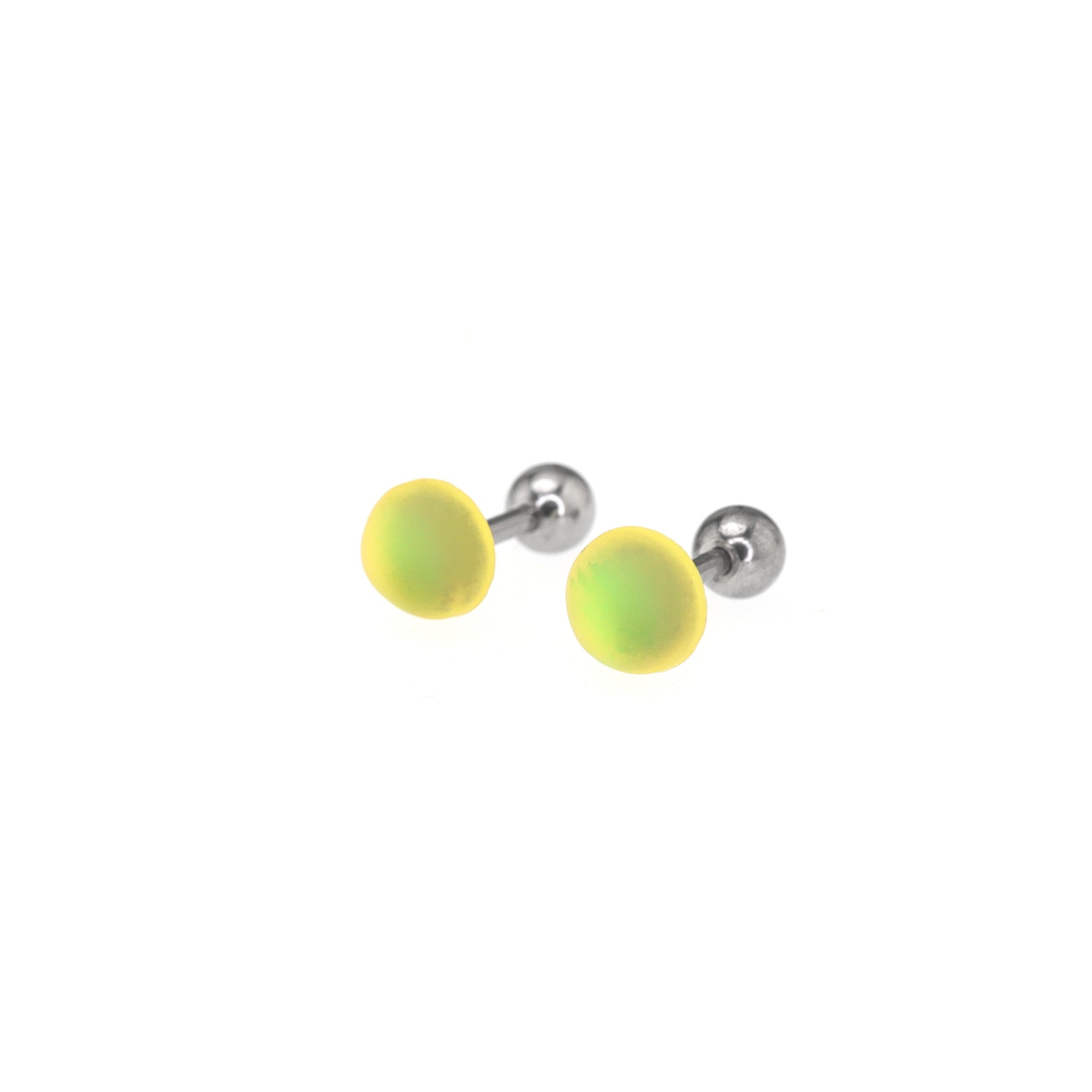PAIR OF Satin Finish Multicolor stainless steel Ear Studs ph1