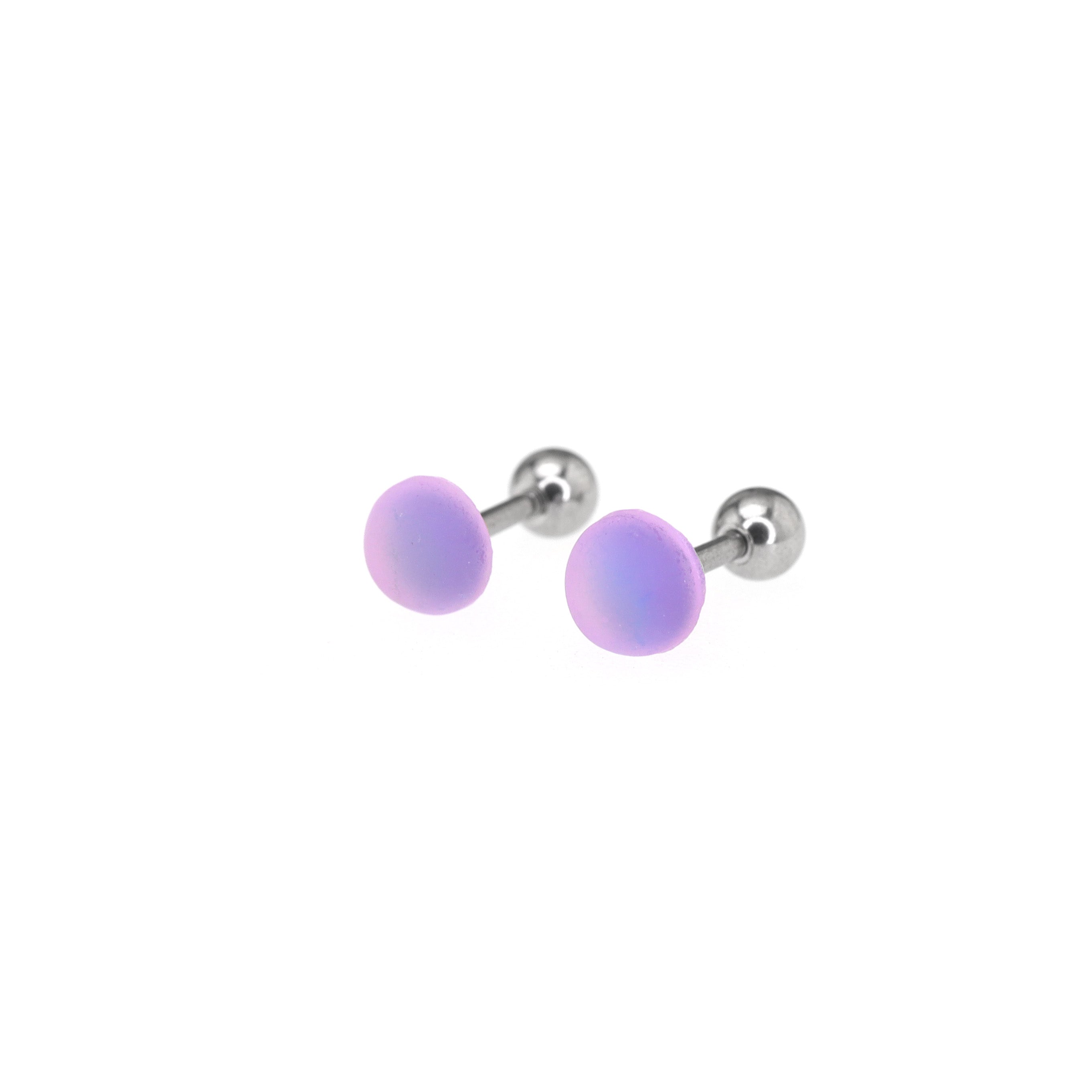 PAIR OF Satin Finish Multicolor stainless steel Ear Studs ph1