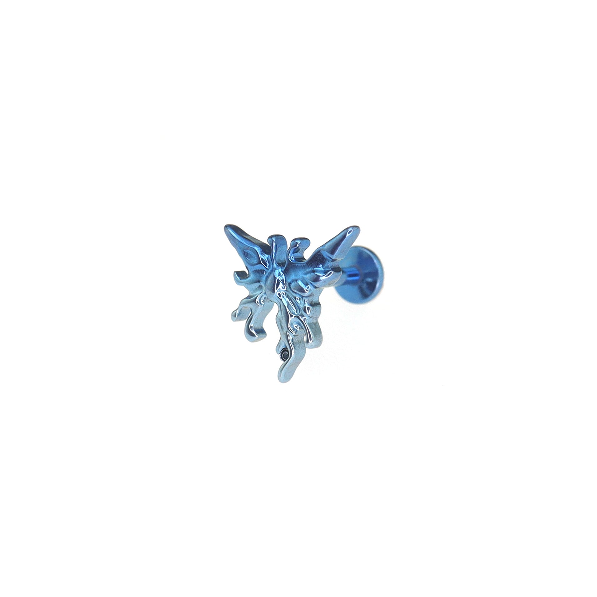 Engraved Asymmetric Butterfly Internally Threaded Titanium Studs ph1