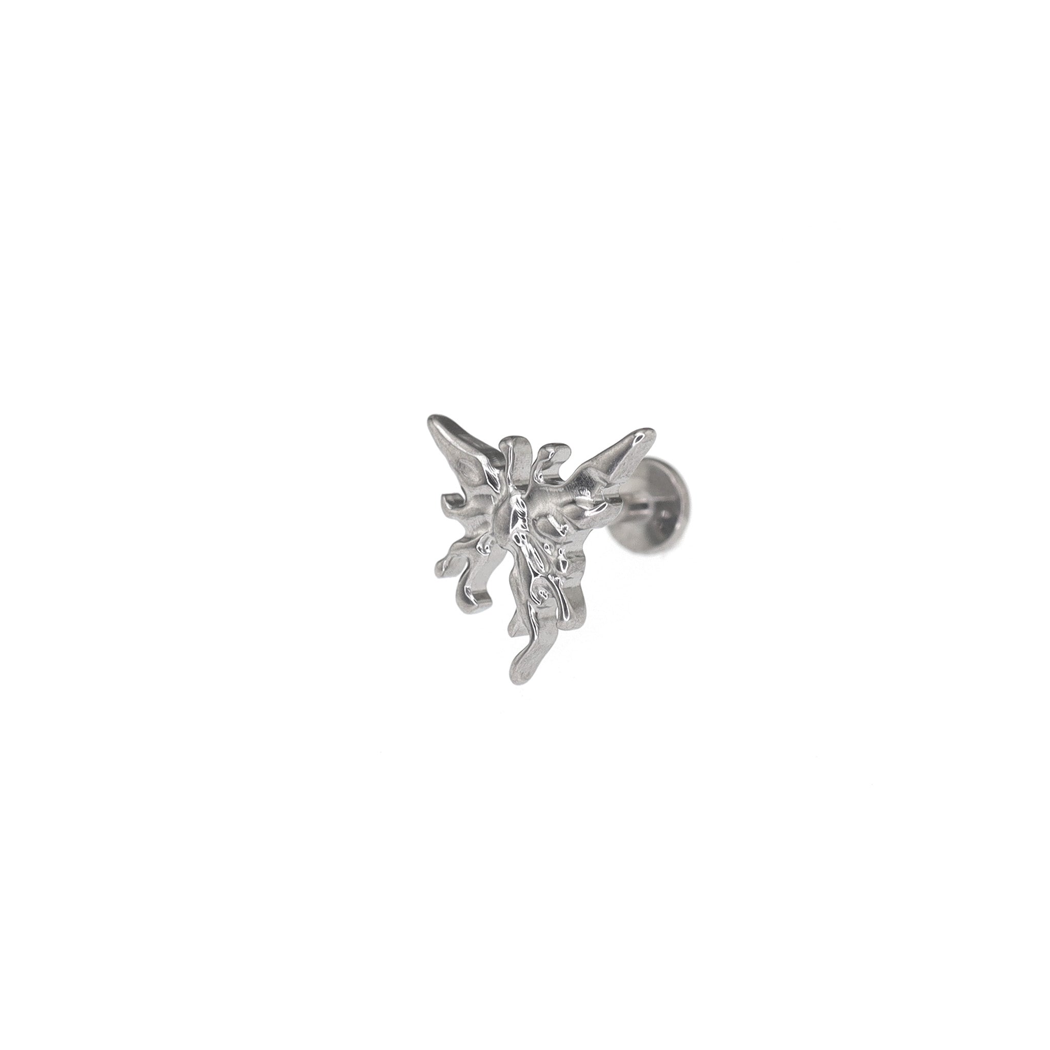 Engraved Asymmetric Butterfly Internally Threaded Titanium Studs ph1