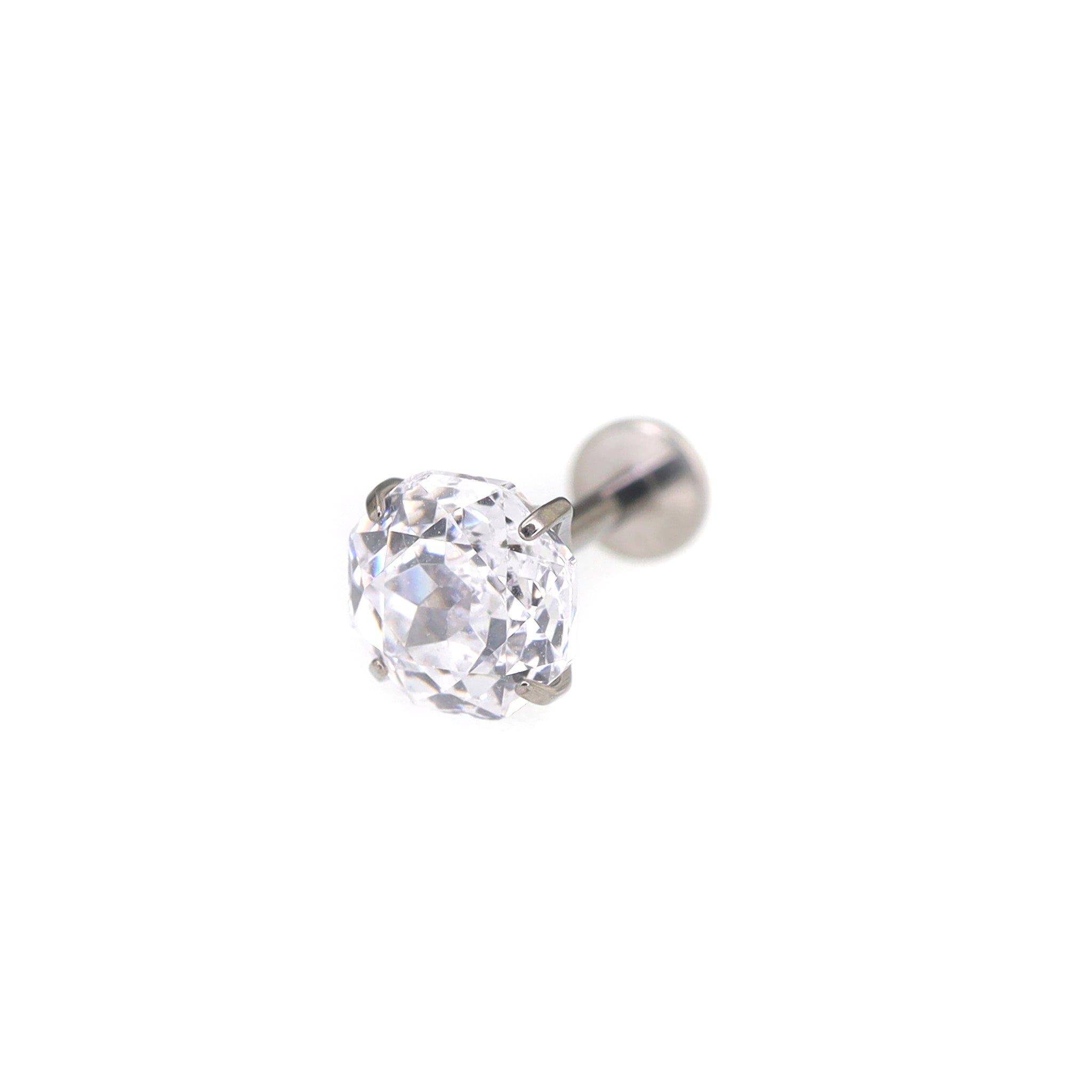 6mm Rose-Cut CZ Internally Threaded Titanium Studs ph1