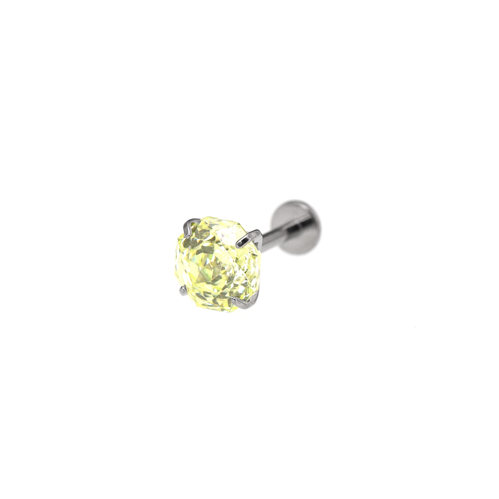 6mm Rose-Cut CZ Internally Threaded Titanium Studs ph1