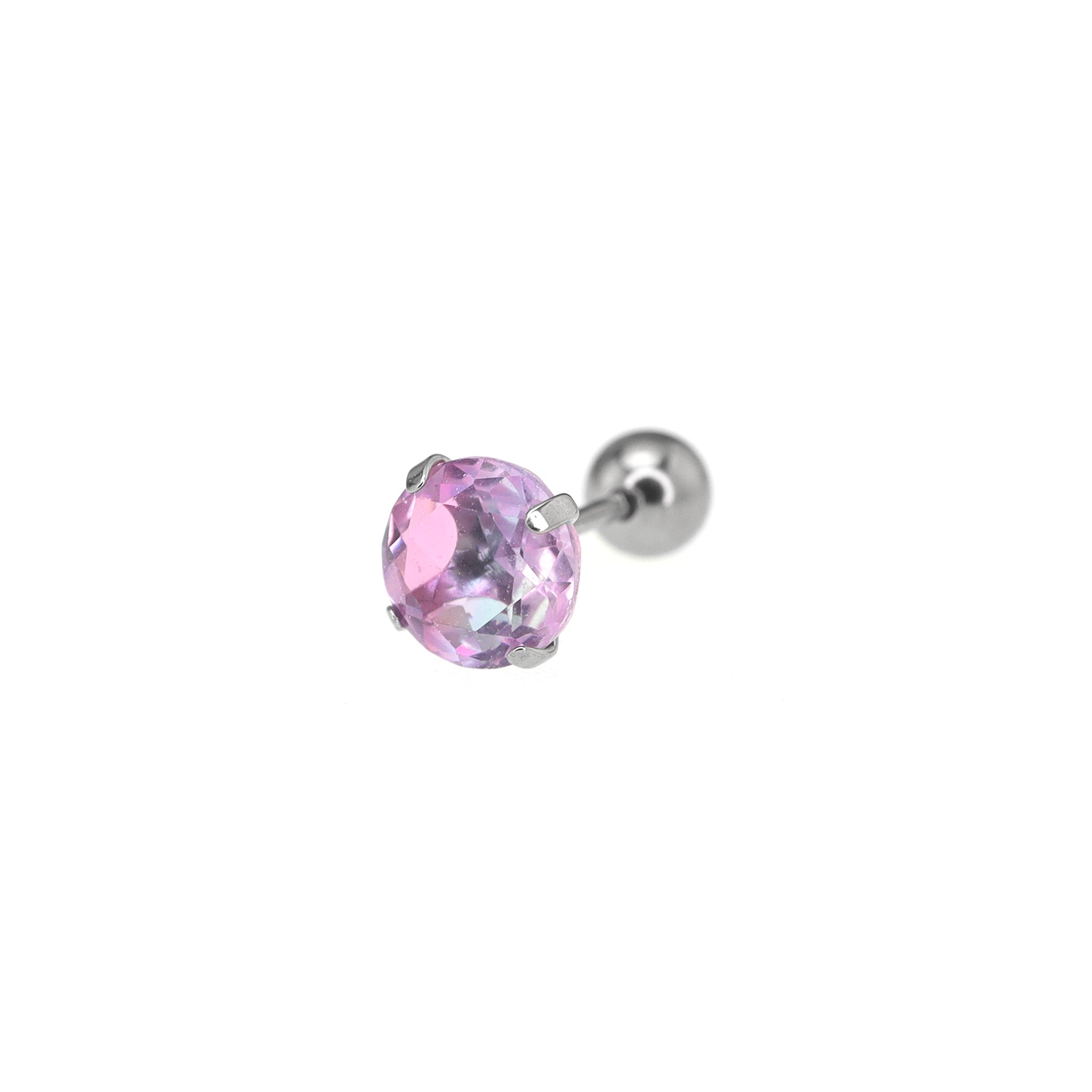 Round Gradient Tourmaline CZ Titanium Ear Studs Internally Threaded Titanium Studs ph1