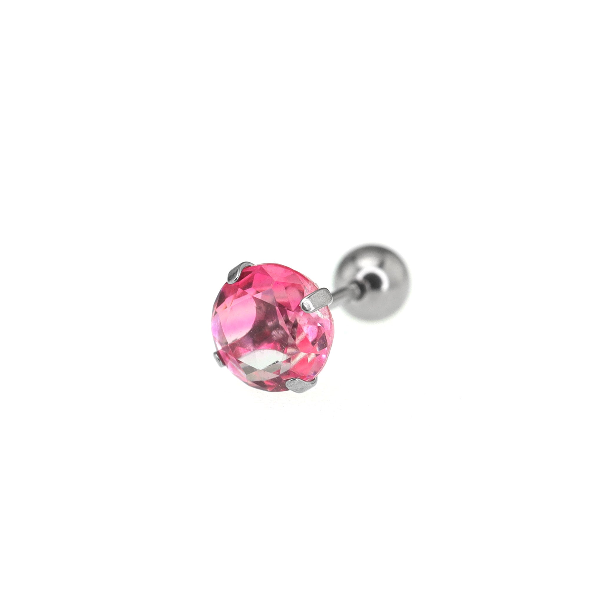 Round Gradient Tourmaline CZ Titanium Ear Studs Internally Threaded Titanium Studs ph1