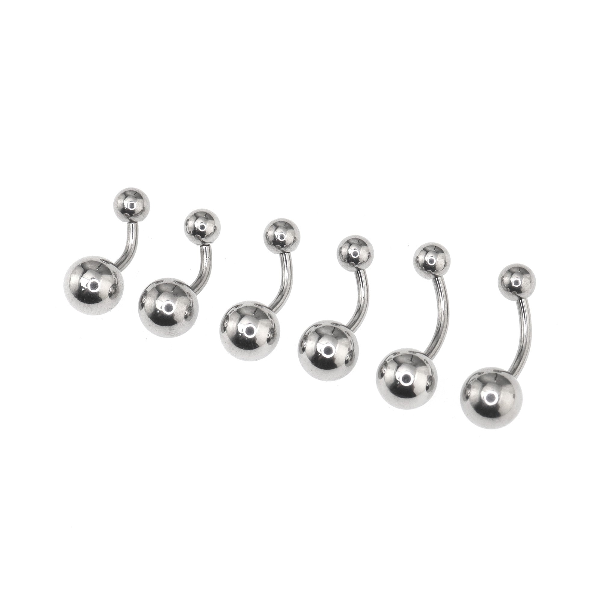 6PCS Ball Stainless steel Basic Belly Rings Set