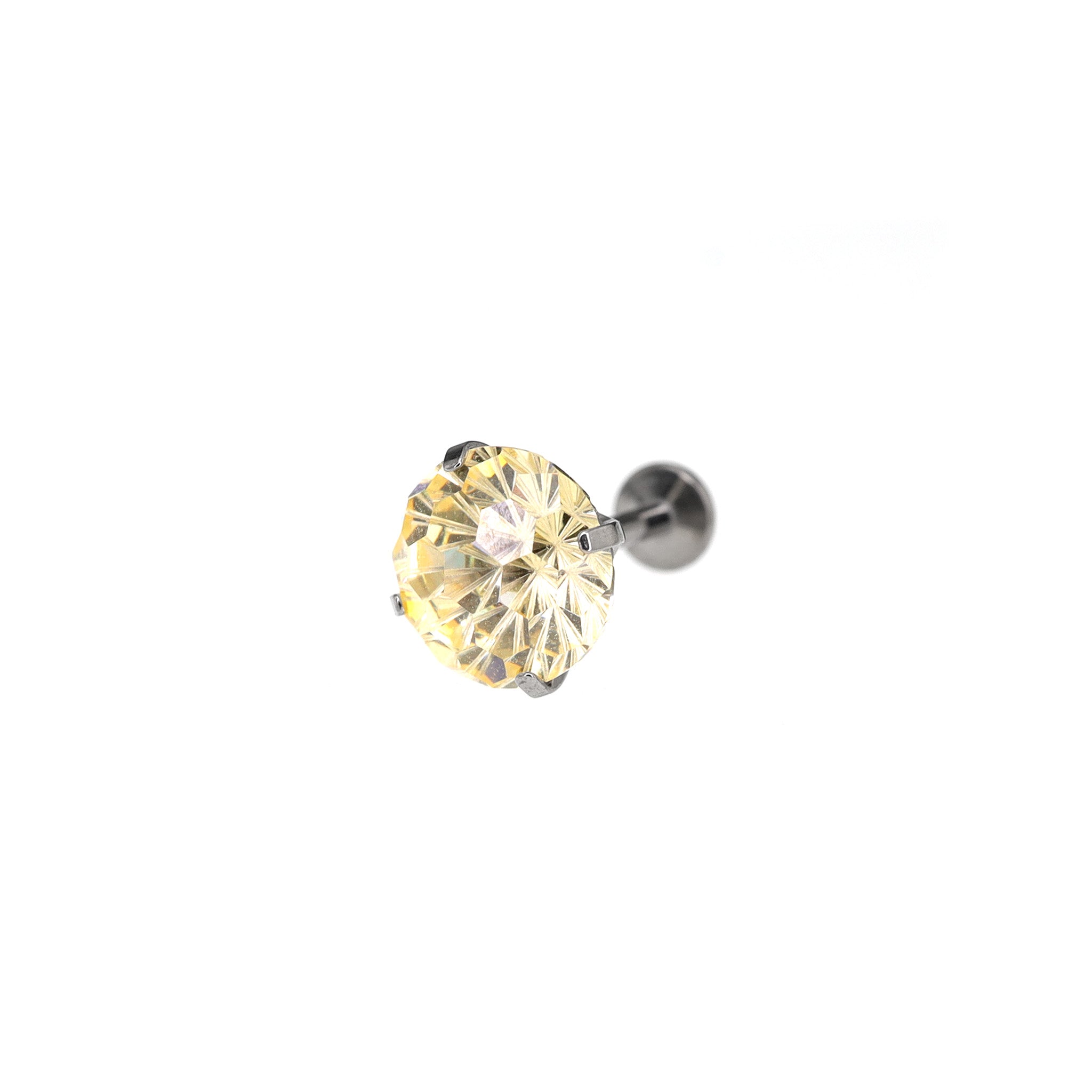 8mm Blue & White Firework-Cut CZ Titanium Ear Studs