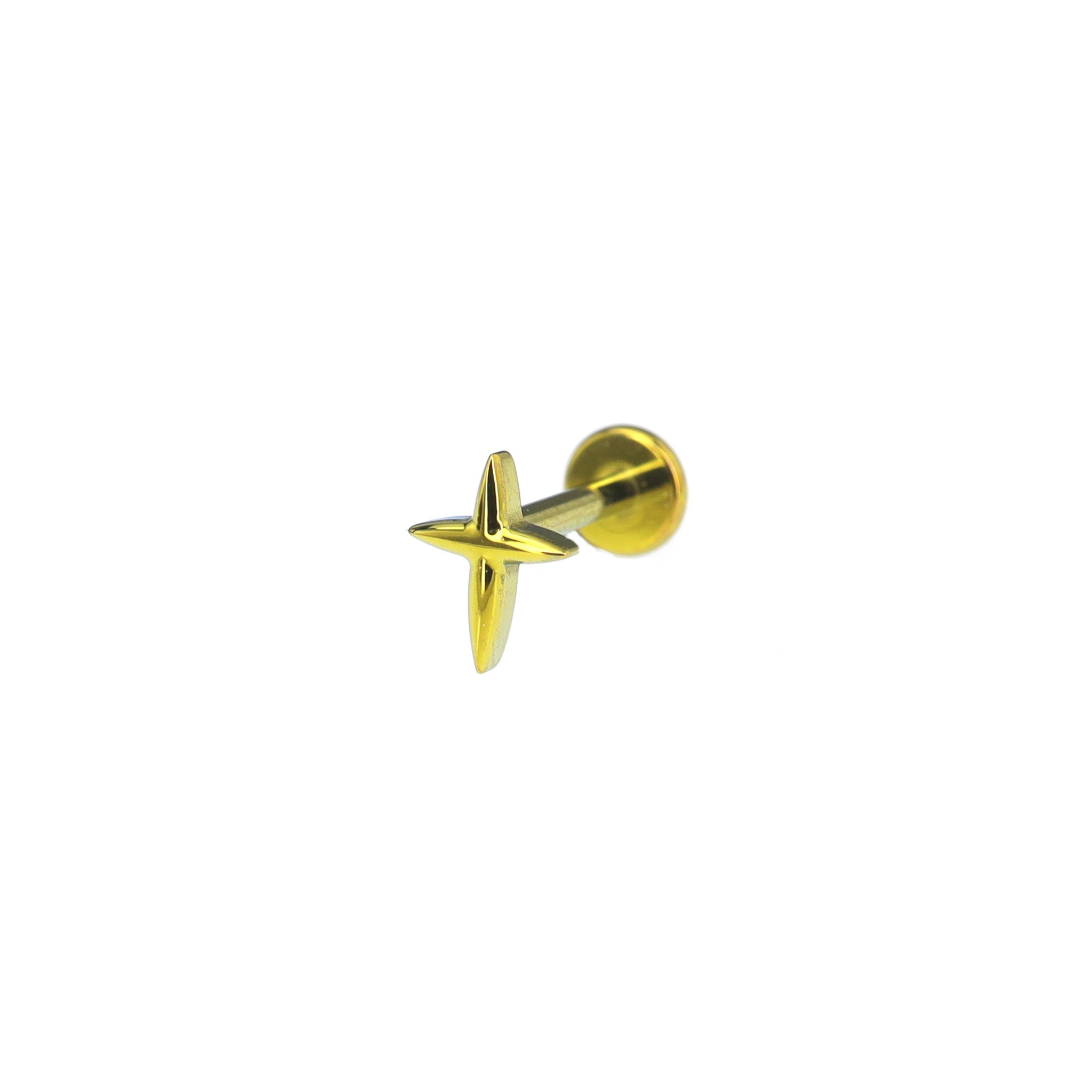 Minimalist Four-Point Star Internally Threaded Titanium Studs ph1