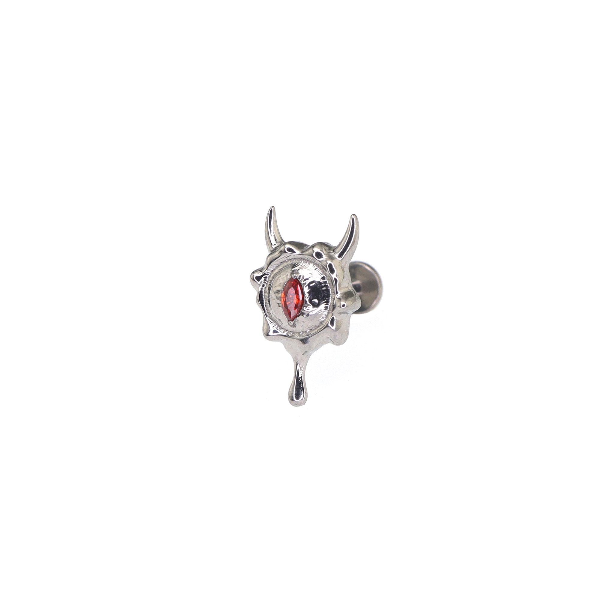 CZ Engraved Evil Eye Internally Threaded Titanium Studs ph1