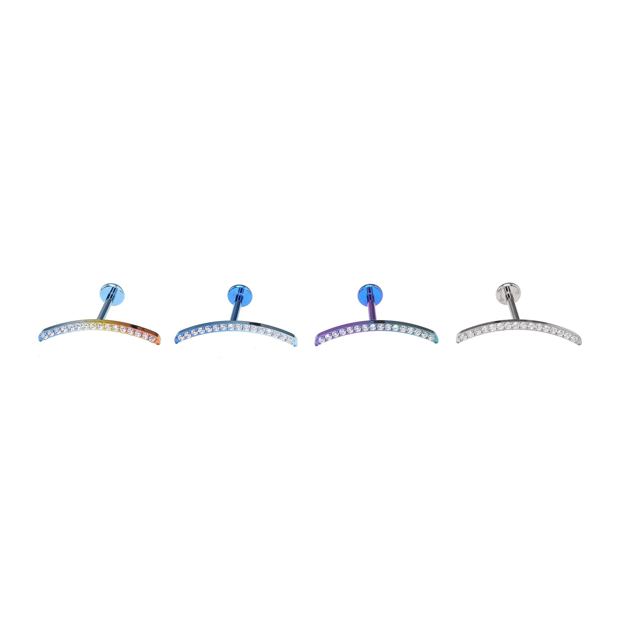 CZ Curved Titanium Tragus Studs