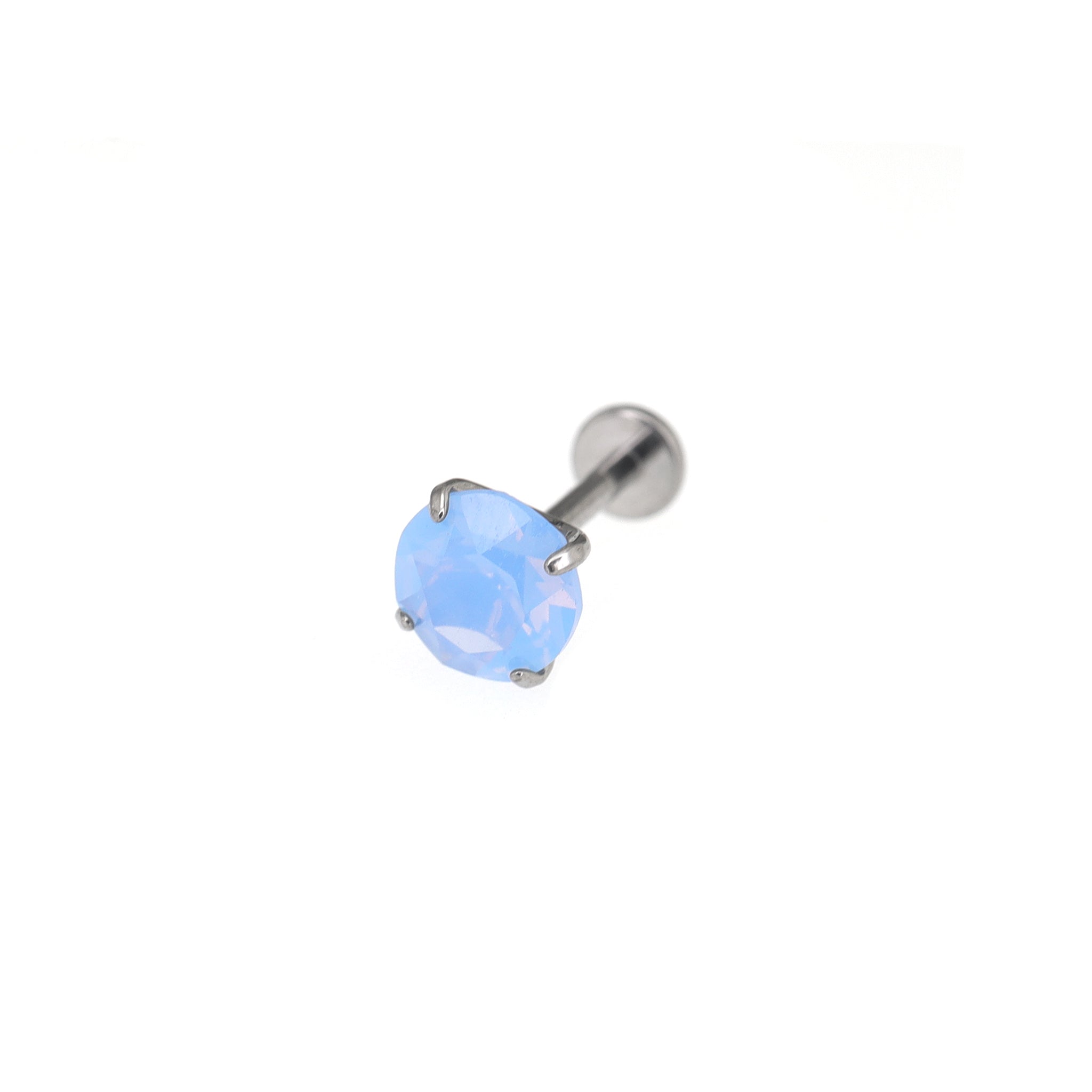 Satin Finish CZ Titanium Ear Studs