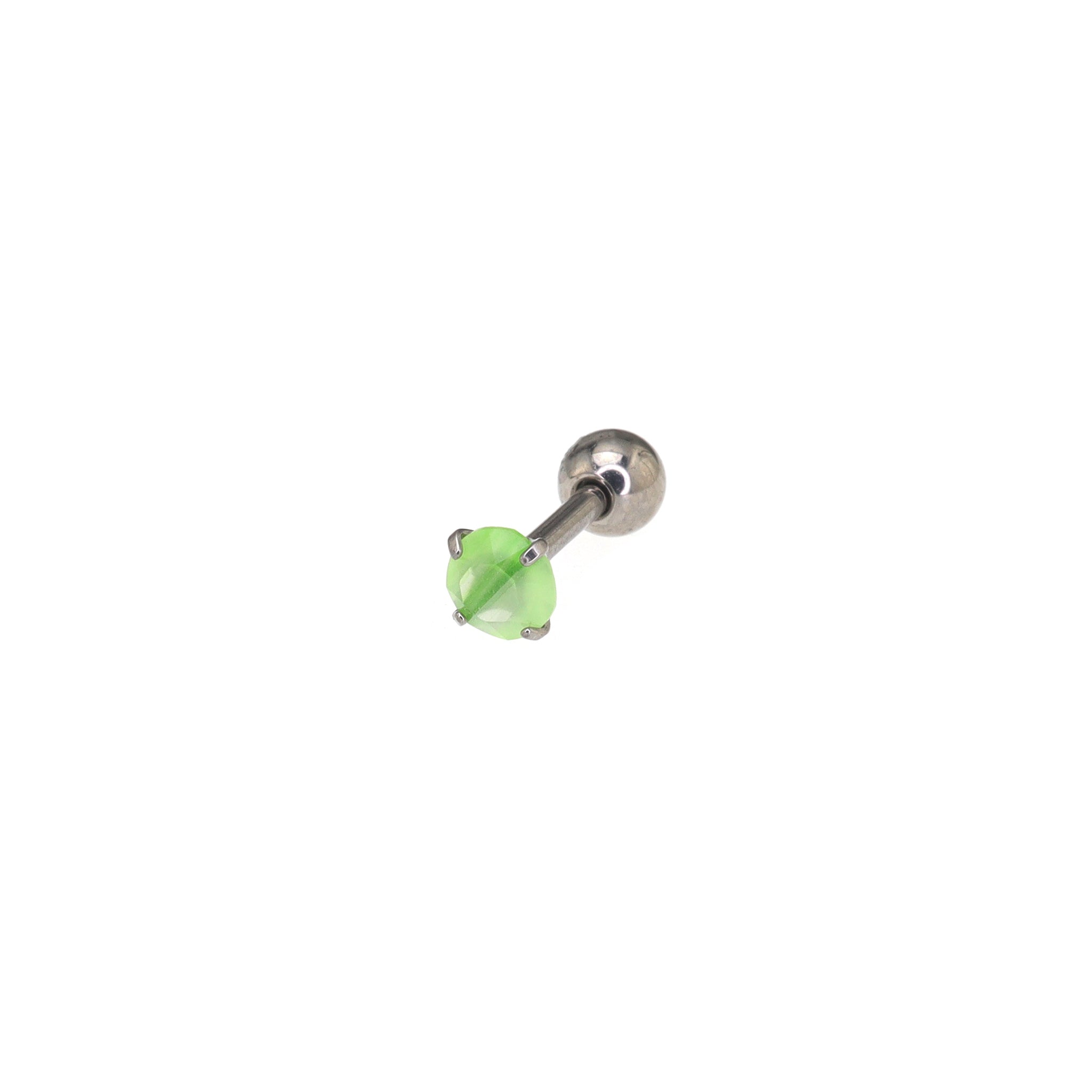 Satin Finish CZ Externally Threaded stainless steel Ear Studs