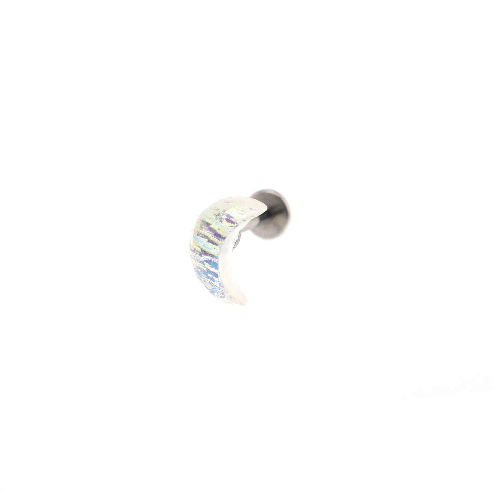 Resin Star & Moon Internally Threaded Stainless Steel Lip Ring