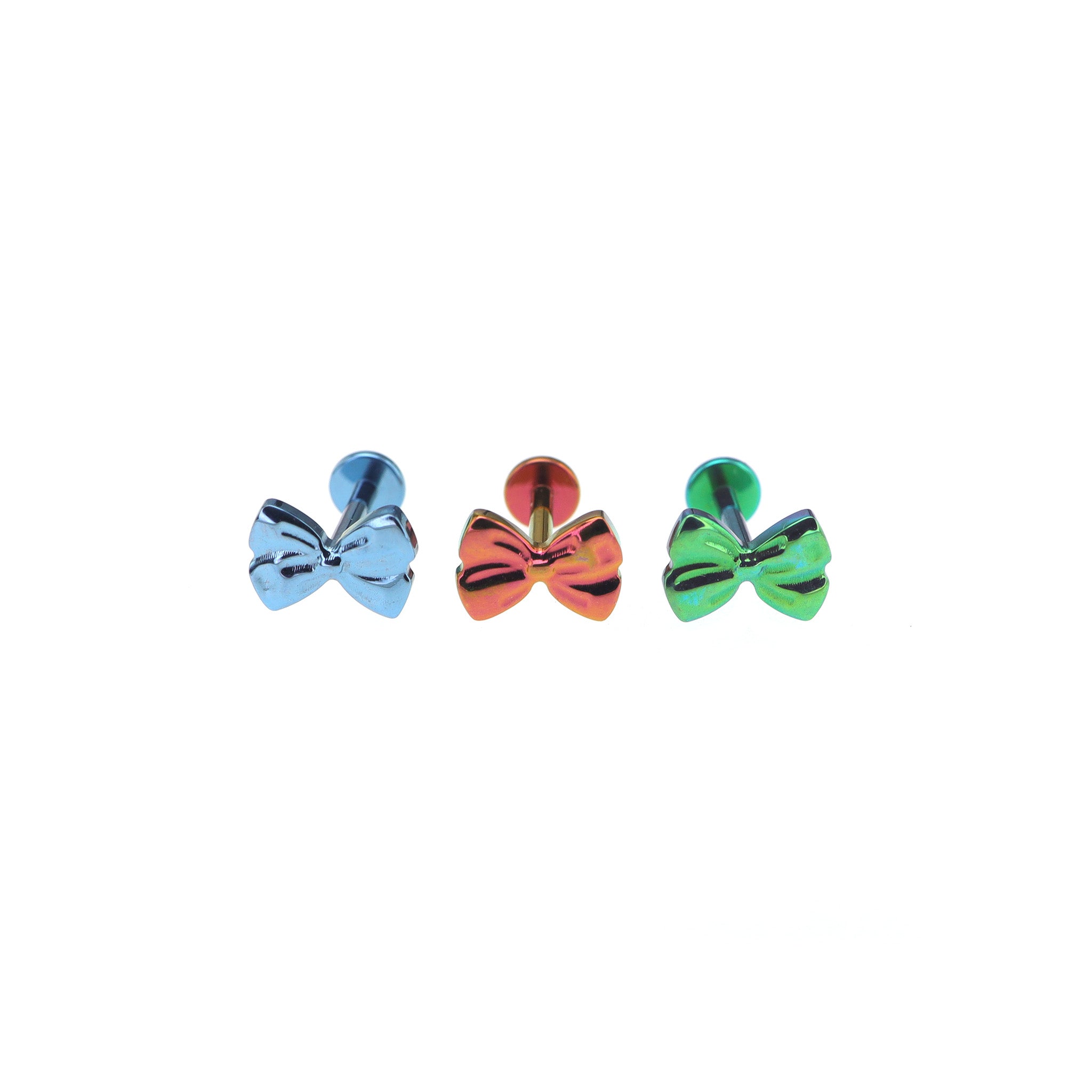3D Cute Bow Internally Threaded Titanium Titanium