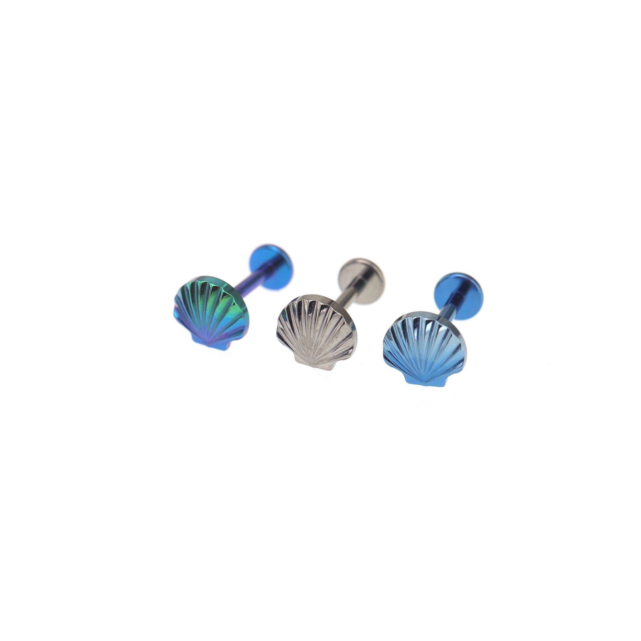 3D Engraved Shell Internally Threaded Titanium Studs