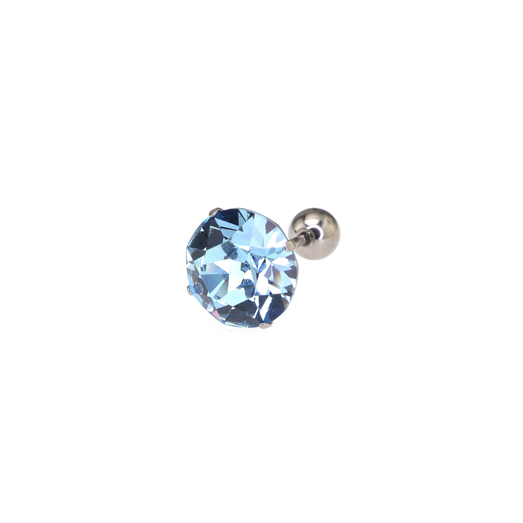 20G Thin Gauge High-Shine Crystal Titanium Ear Studs
