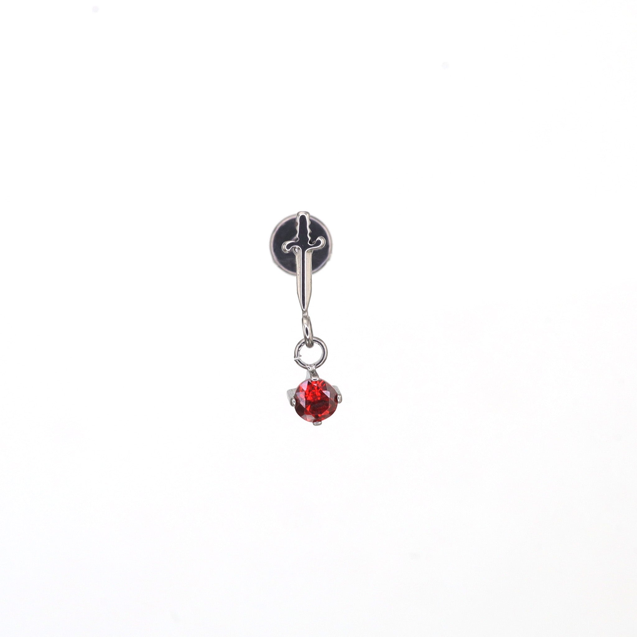 Mini Dagger Pendant CZ Titanium Ear Studs