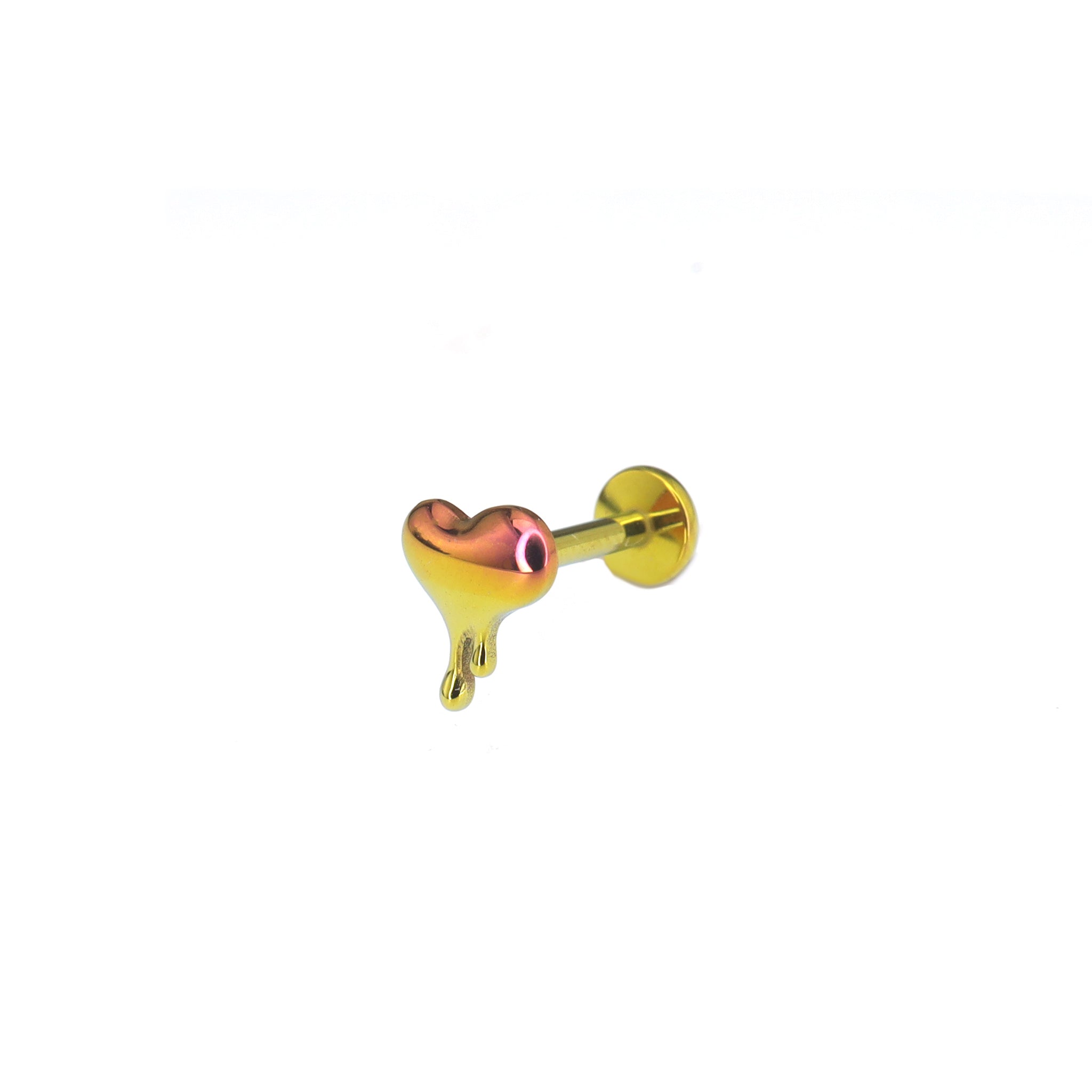 3D Fluid Art Heart Titanium Lip Ring